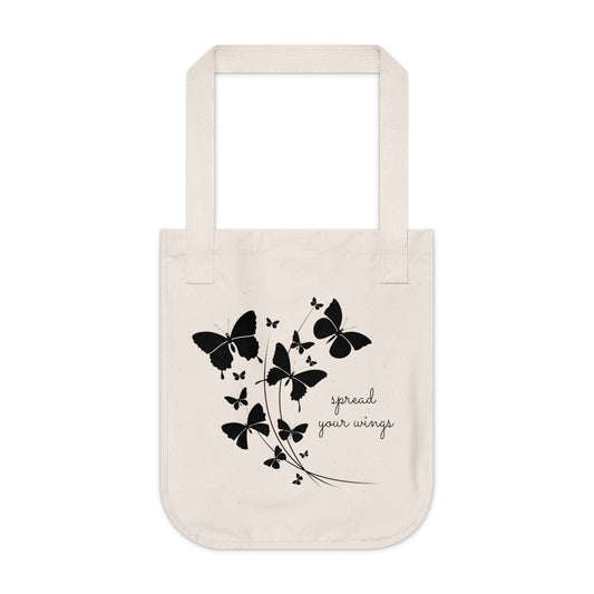 Organic Canvas Tote Bag | Butterfly  Lovers