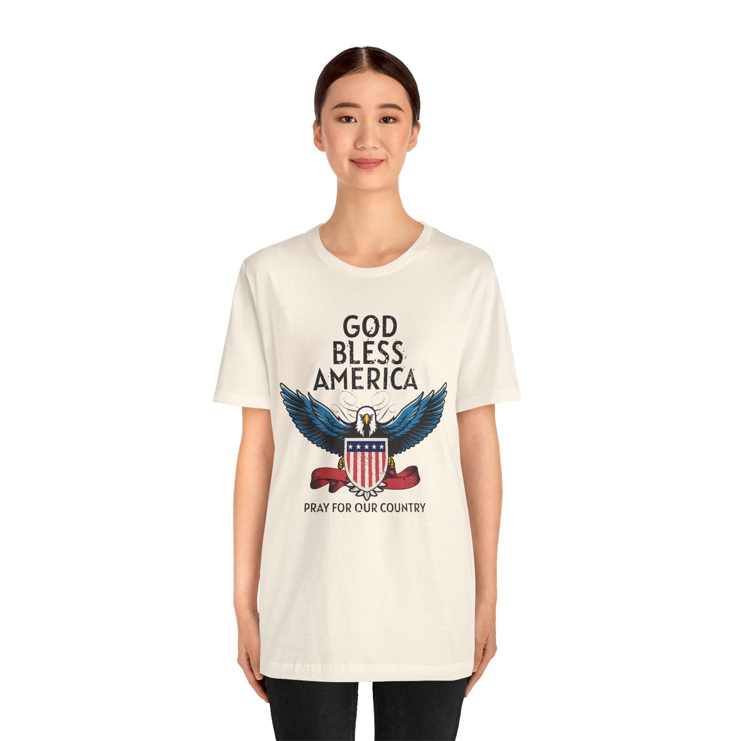 God Bless America Unisex Tee | Patriotic Shirt, American Eagle Design, Casual Wear, Independence Day, Gifts for Veterans - 13786
