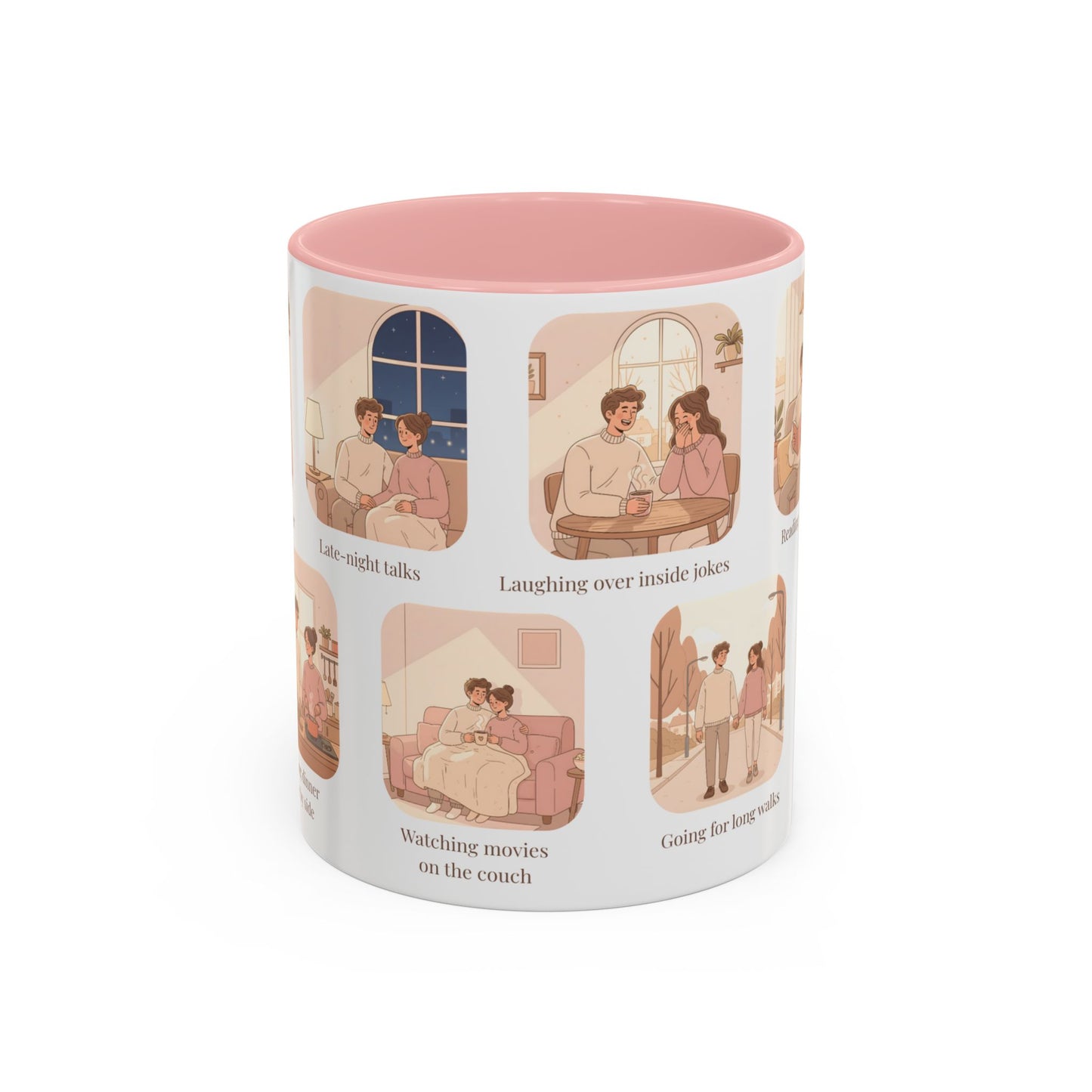 Our Favorite Things to Do Valentine’s Mug – Cozy Couples Illustrated Accent Coffee Mug - 14701