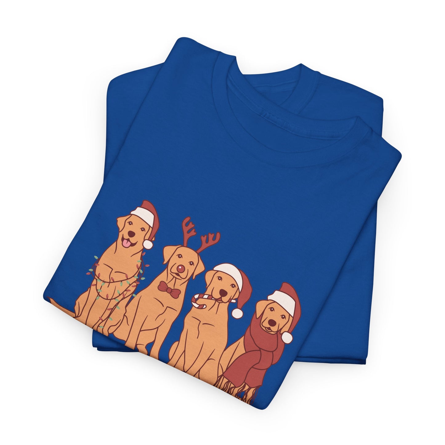 Golden Retrievers, Merry Christmas - Unisex Heavy Cotton Tee - 10282