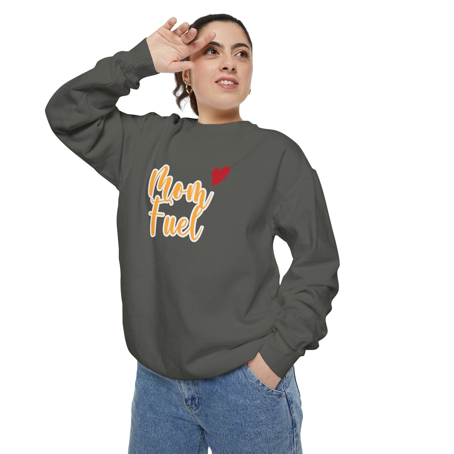 Mom Fuel Sweatshirt - Cozy Unisex Garment-Dyed Top for Moms - 11834