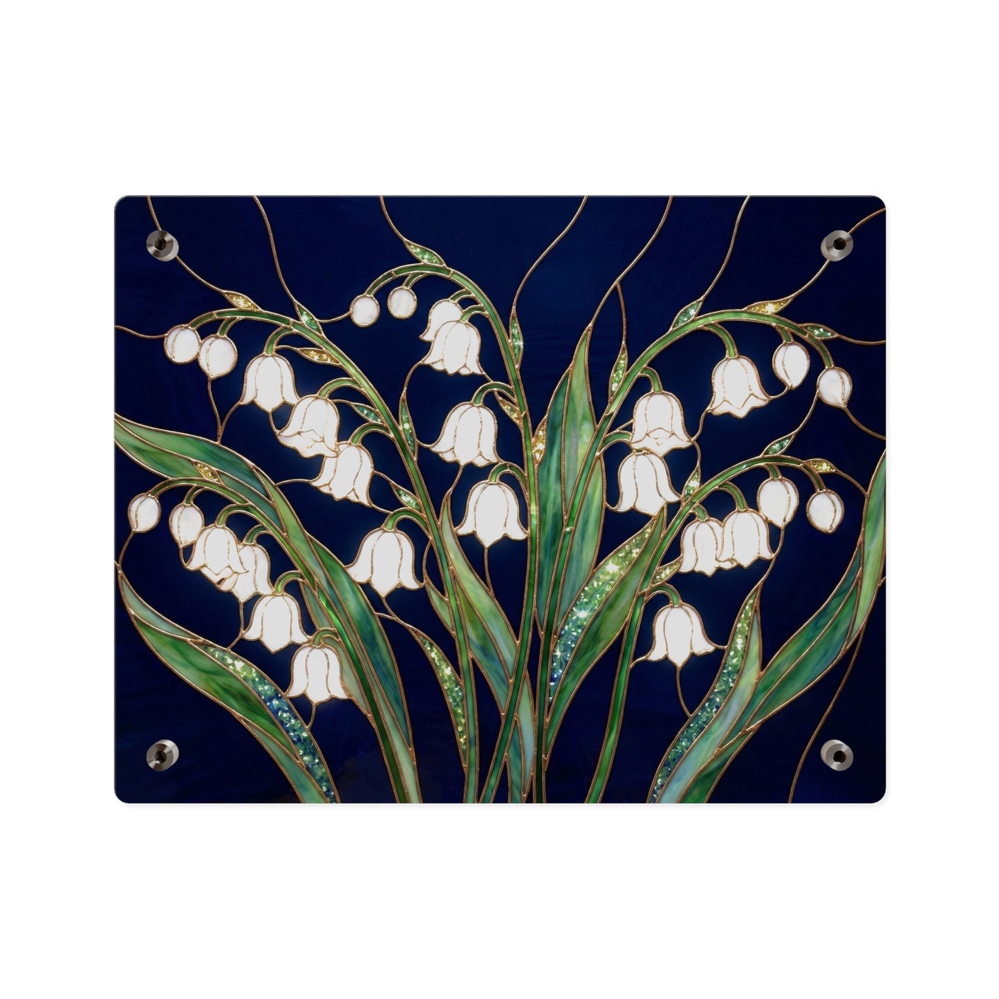Lily of the Valley Acrylic Wall Art Panel — Botanical Floral Home Decor - 14603