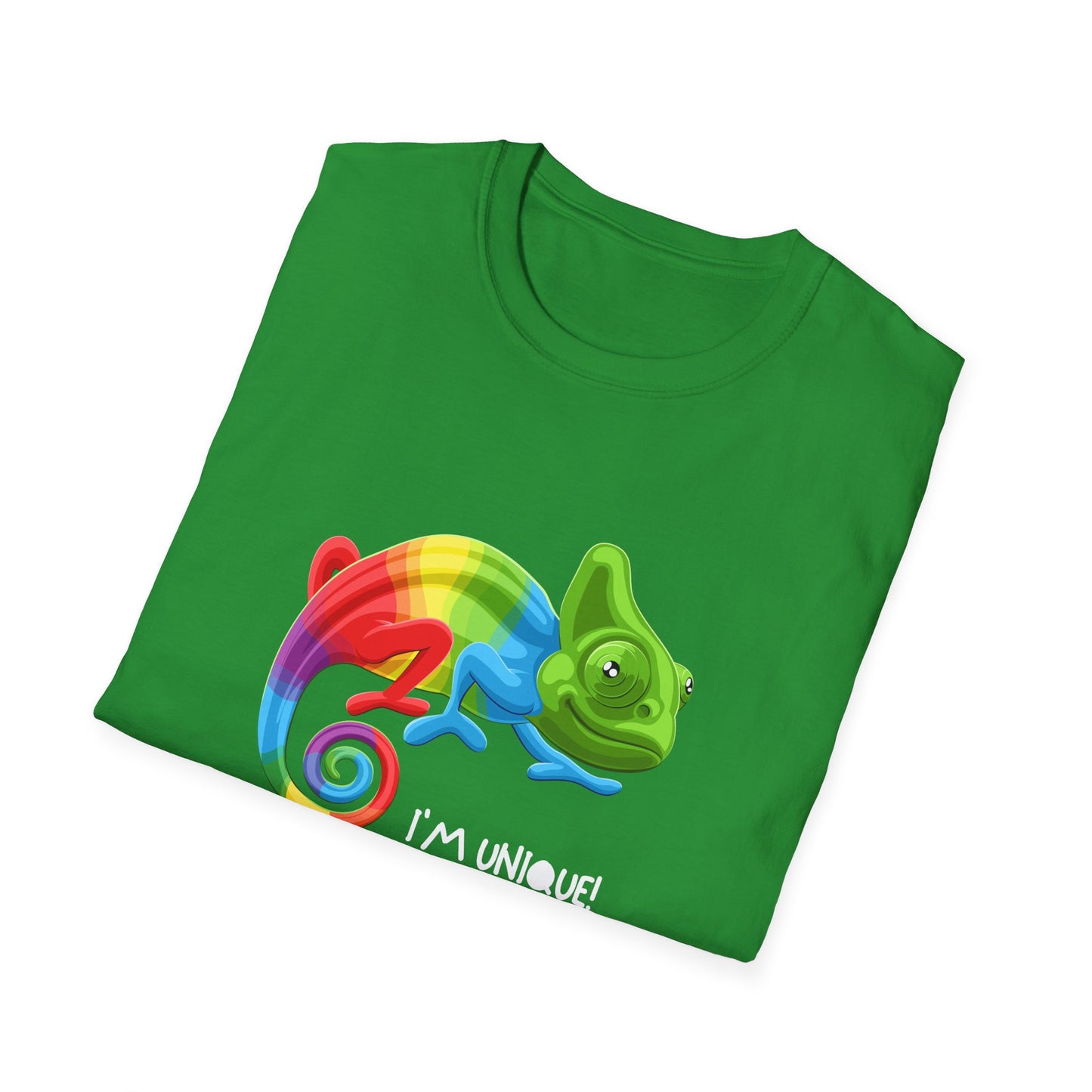 Unique Colorful Chameleon Unisex Softstyle T-Shirt - I'm Unique - 11823