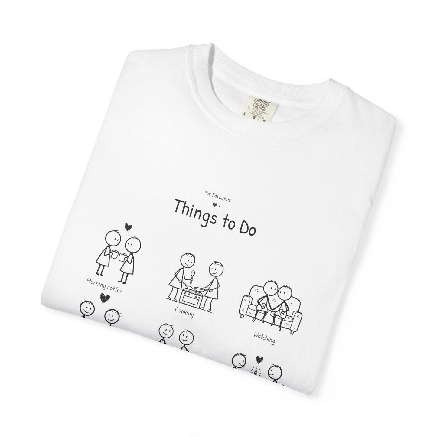 Our Favourite Things to Do Together – Personalised Valentine’s Illustration T-Shirt Gift - 14723