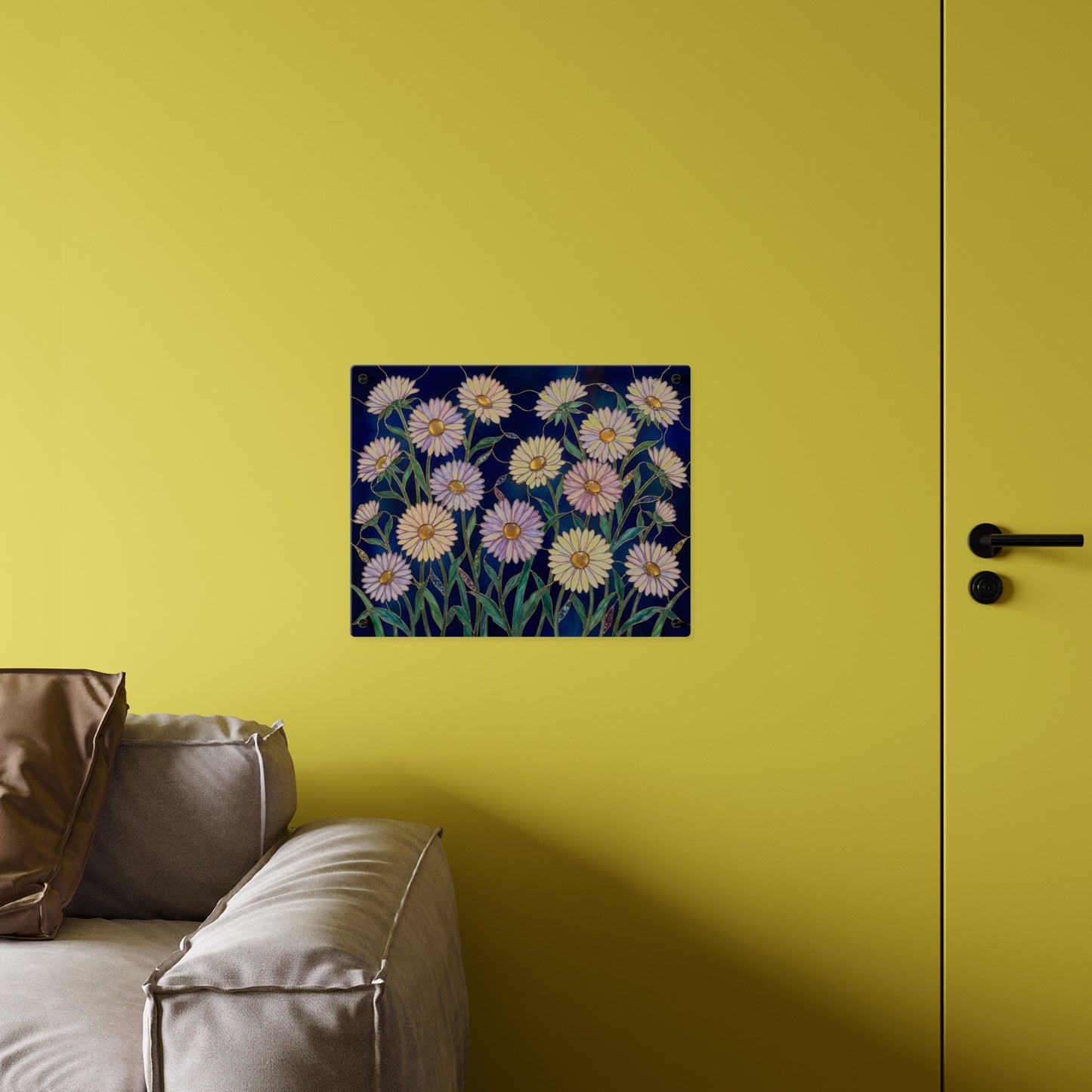 Aster Field Acrylic Wall Art Panel — Floral Home Décor - 14607