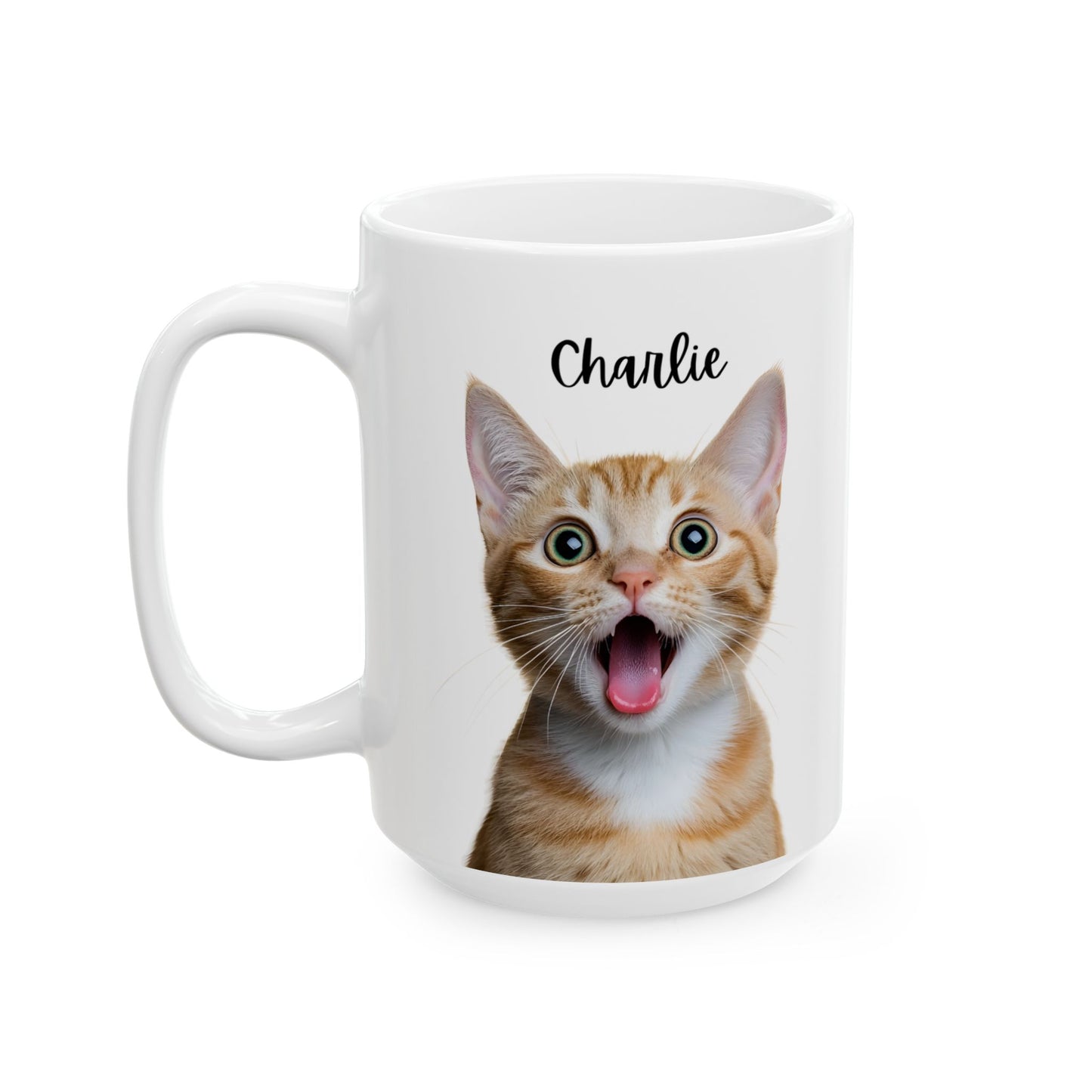 Cute Cat Ceramic Mug, Funny Pet Lover Gift, Cat Mom Coffee Cup, Animal Lover Mug, Personalized Drinkware - 14193