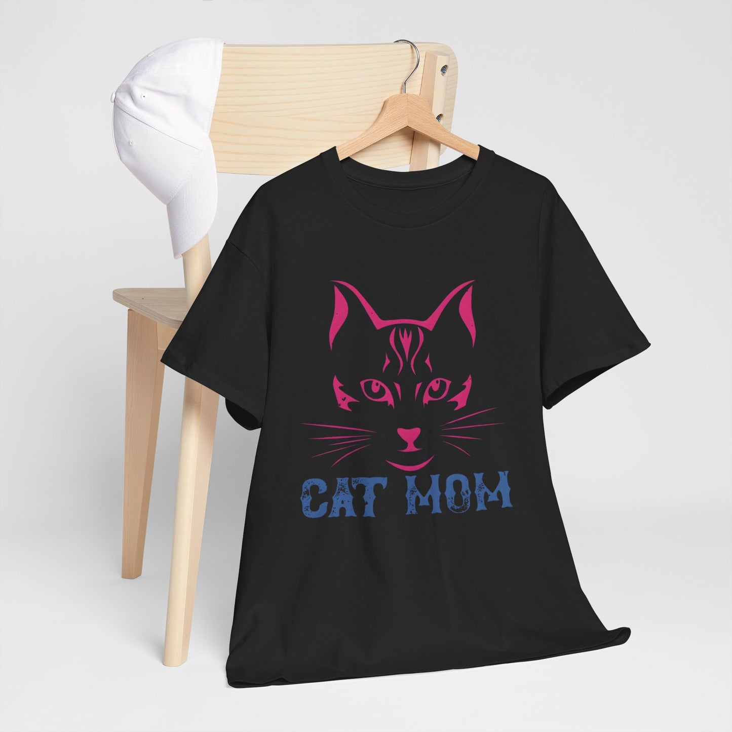 Cat Mom T-Shirt – Cute Cat Face Graphic Tee for Cat Lovers - 14882