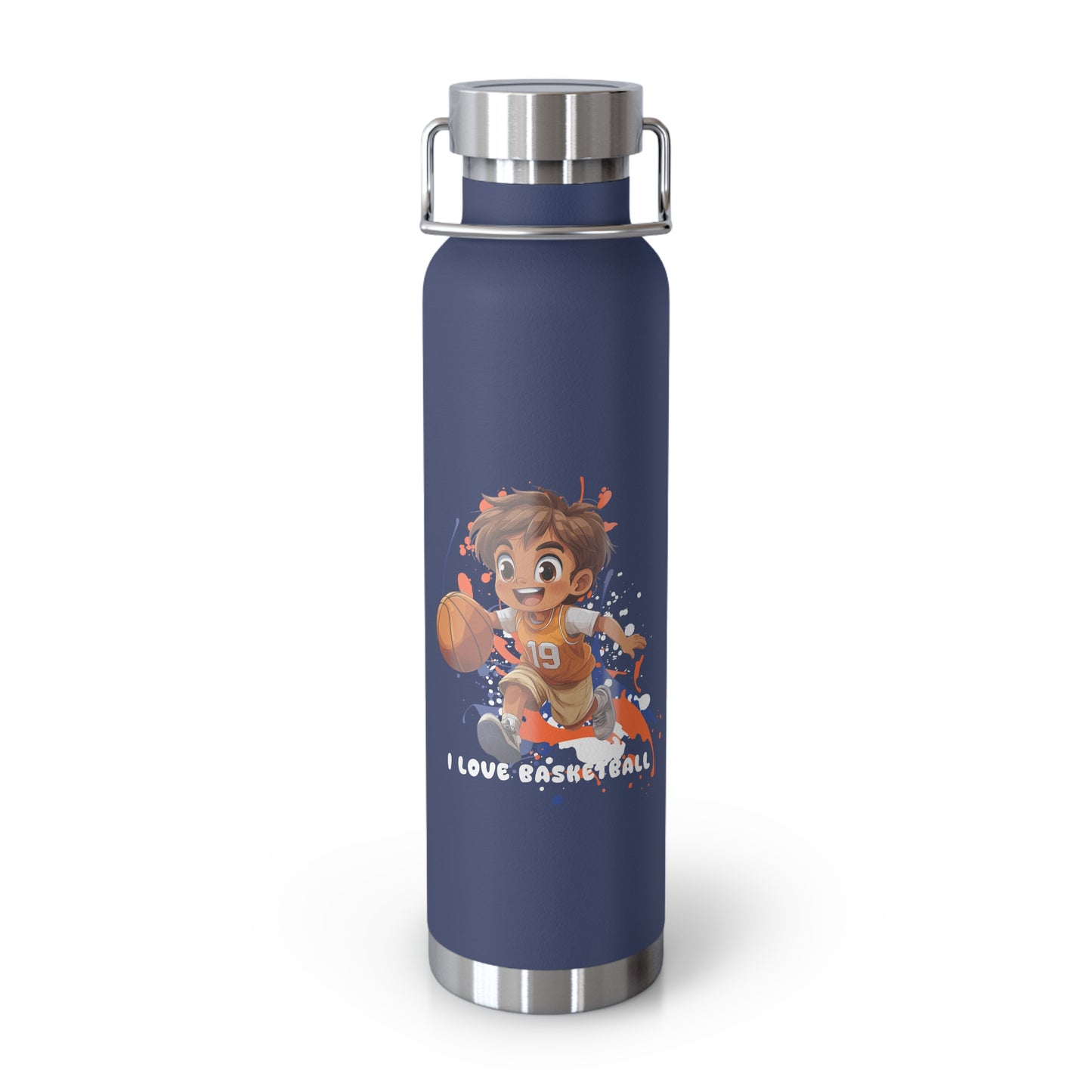 I Love Basketball - Copper Vacuum Insulated Bottle, 22oz