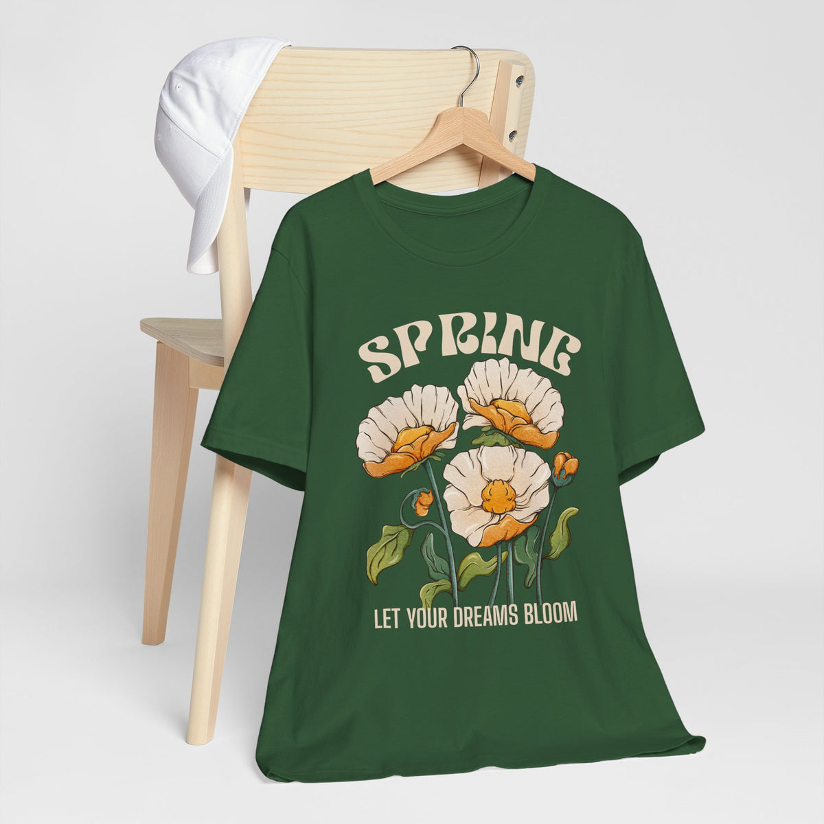 Spring Floral T-Shirt, “Let Your Dreams Bloom” Inspirational Flower Tee - 14966