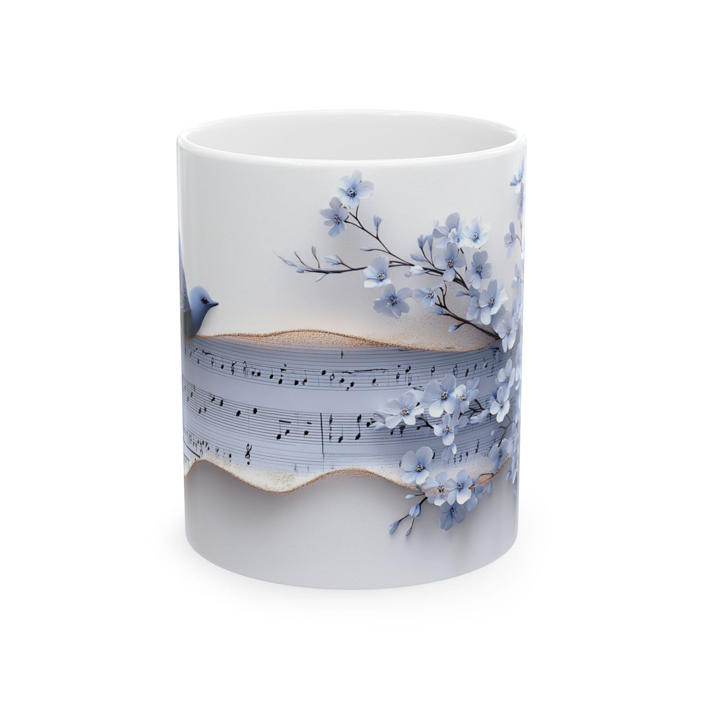 Beautiful Flowers & Bird, Vintage - Ceramic Mug, (11oz, 15oz) - 11482