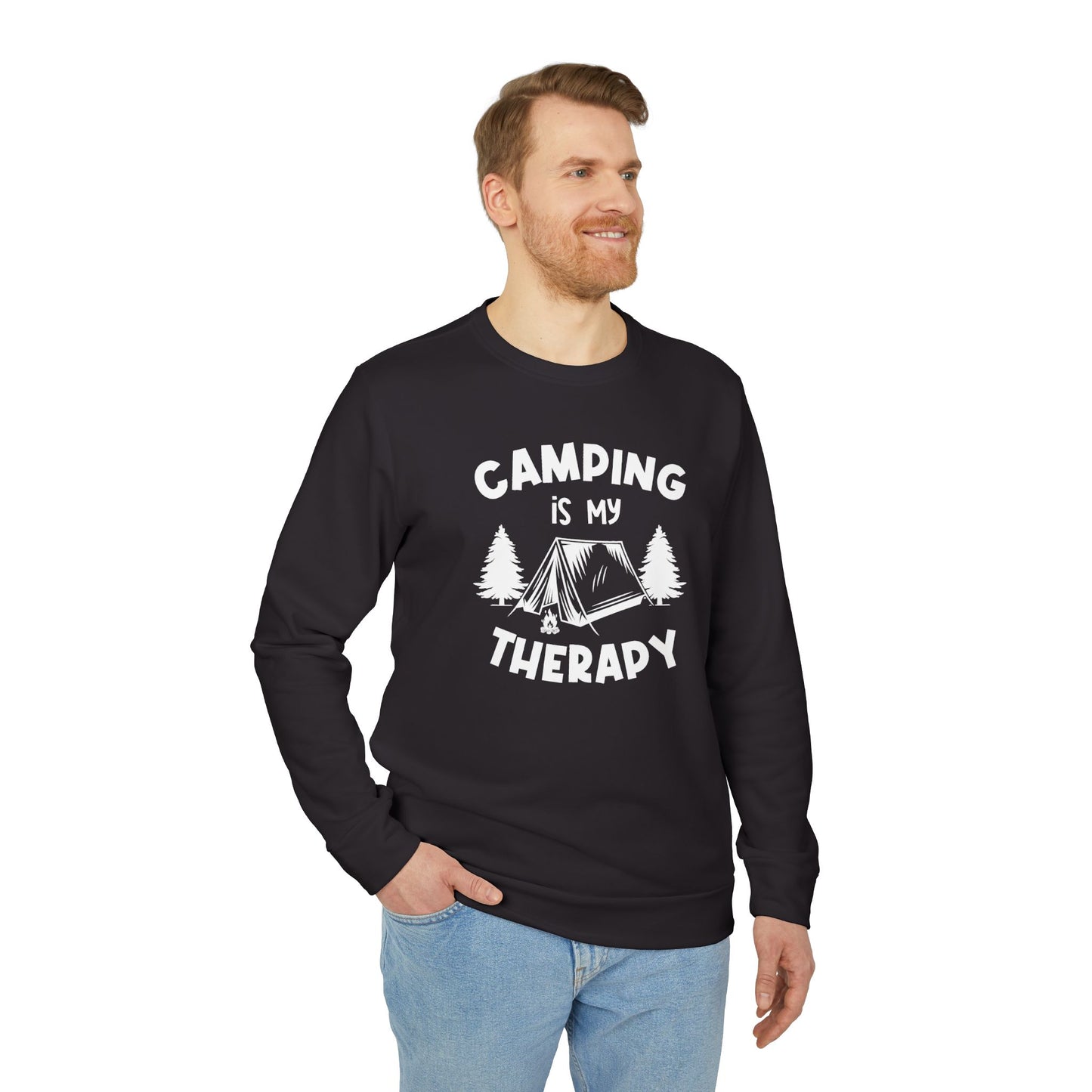 Camping Is My Therapy - adidas Unisex Fleece Crewneck Sweatshirt - 12225