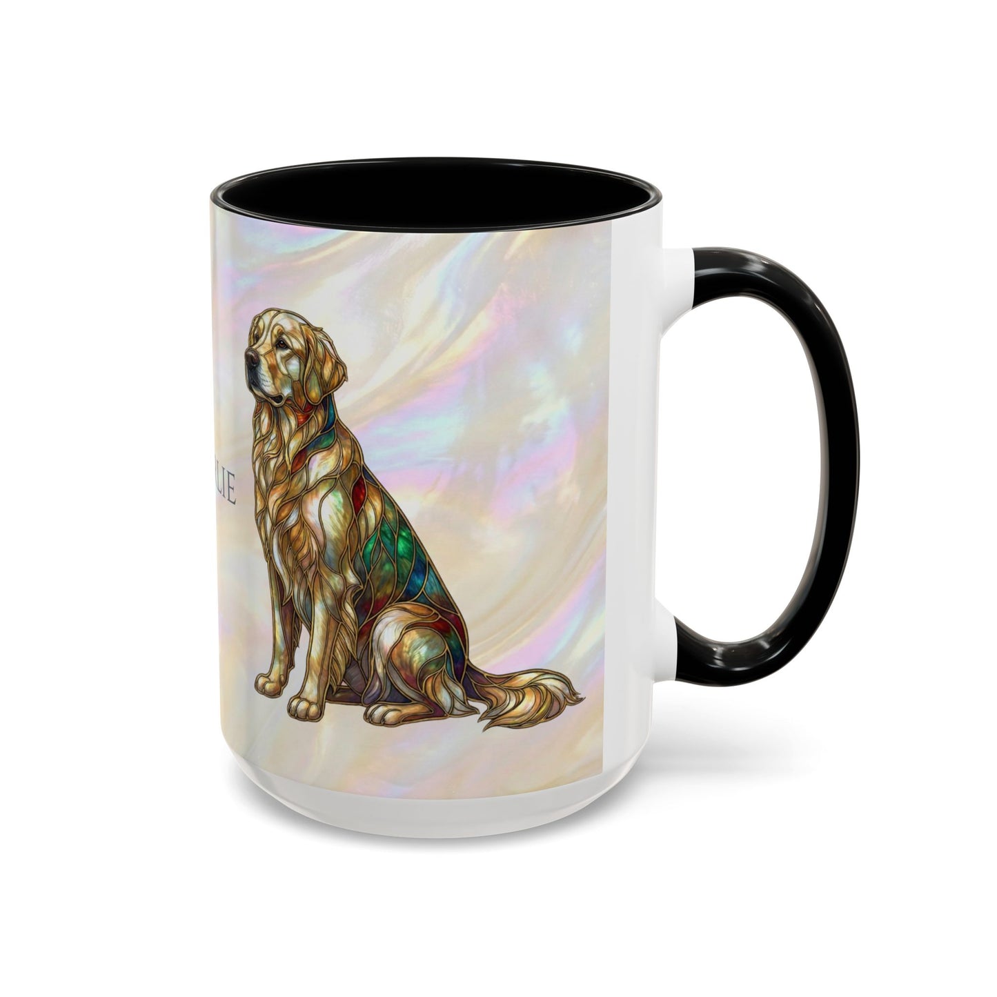Personalized Golden Retriever Coffee Mug - Stained Glass Design 11/15oz - 14534