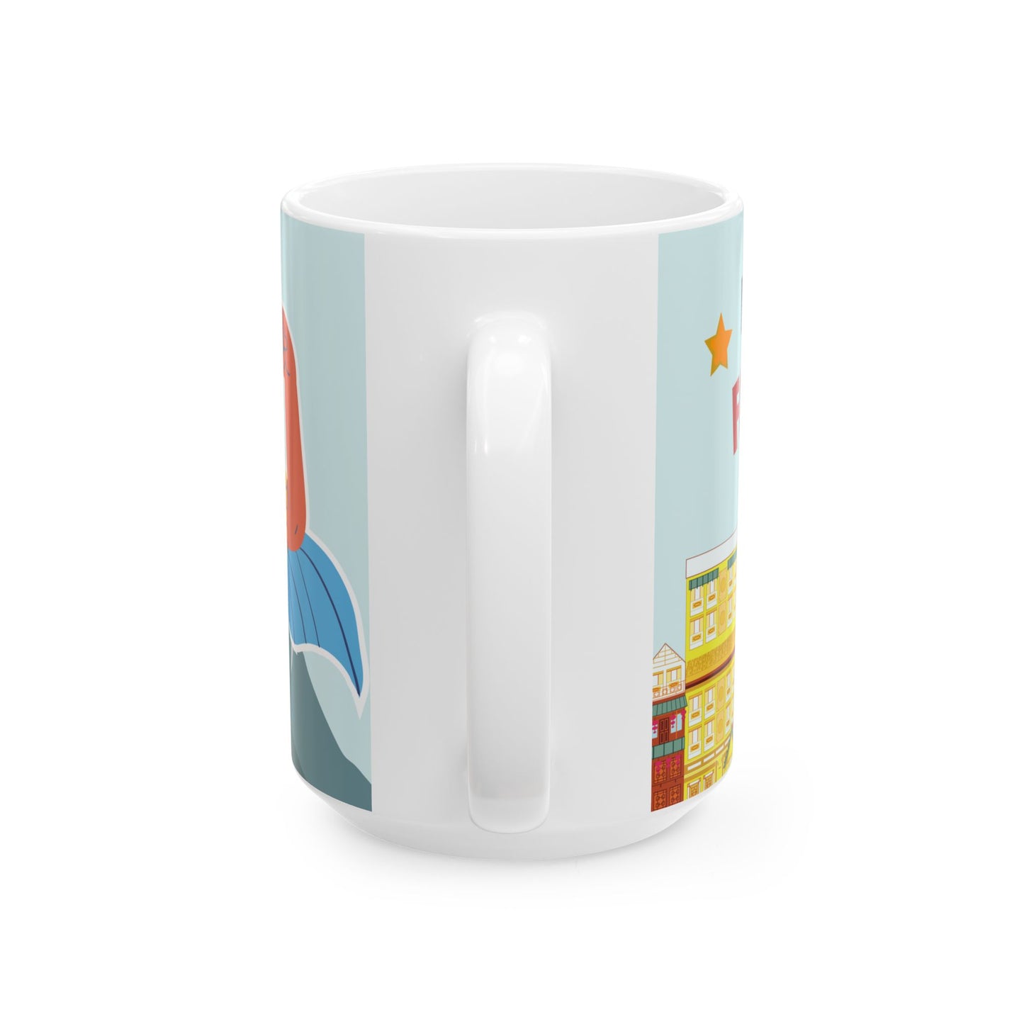 Hero Dad, Happy Father's Day Ceramic Mug - Fun Gift for Dads, Unique Coffee Tea Cup, Father's Day Present, Customizable Design, 11oz & 15oz - 14017