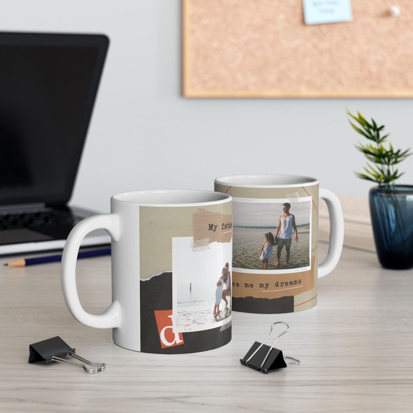 Personalized Ceramic Mug, Custom Coffee Cup for Dad, Father's Day Gift, Unique Photo Mug, Memory Keepsake - 14025