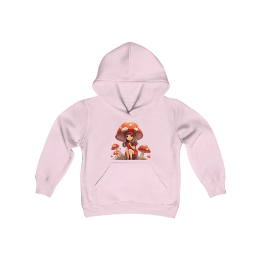 Mushroom Magic, All Day Long  - Youth Heavy Blend Hooded Sweatshirt