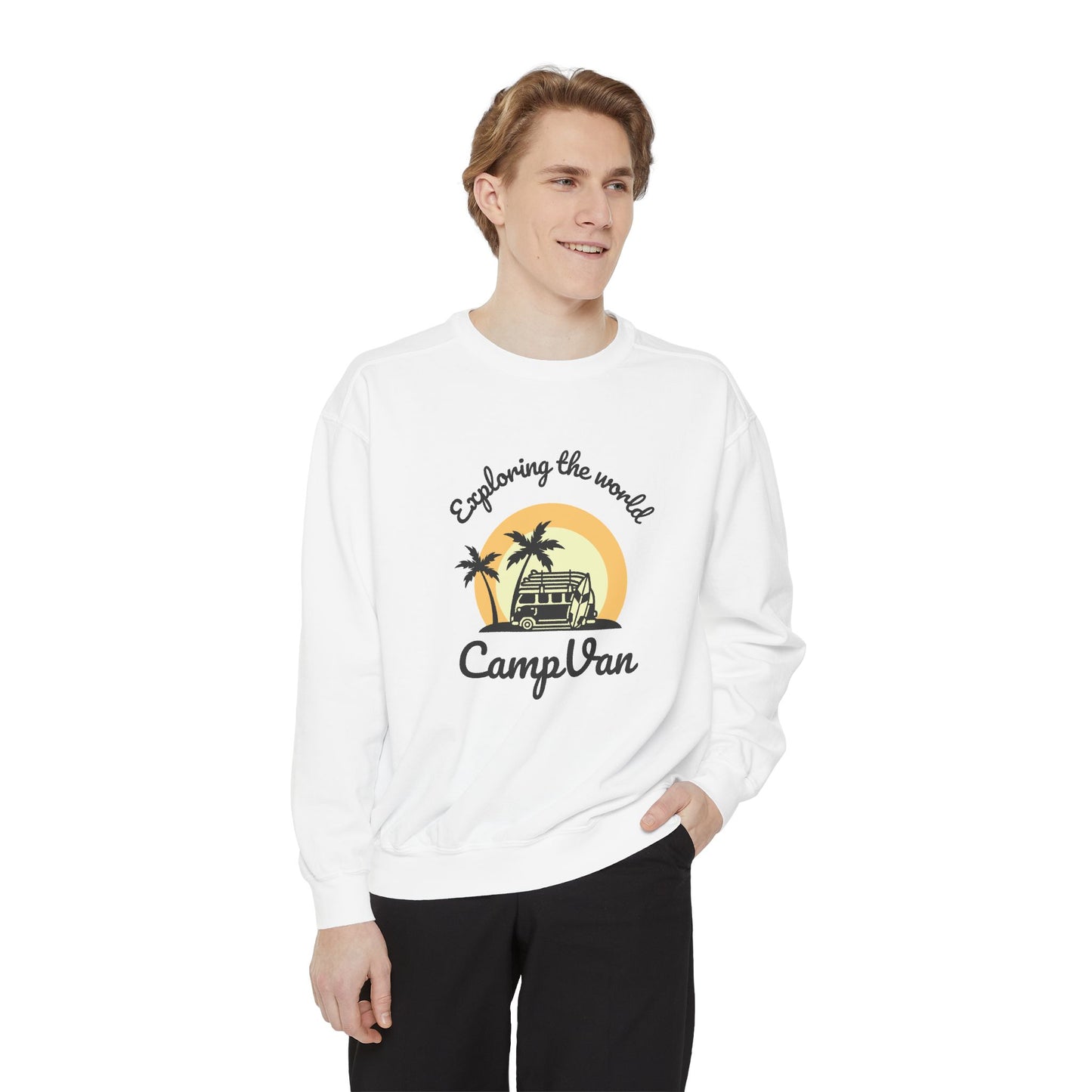 Exploring the World - Unisex Garment-Dyed Sweatshirt - 10742