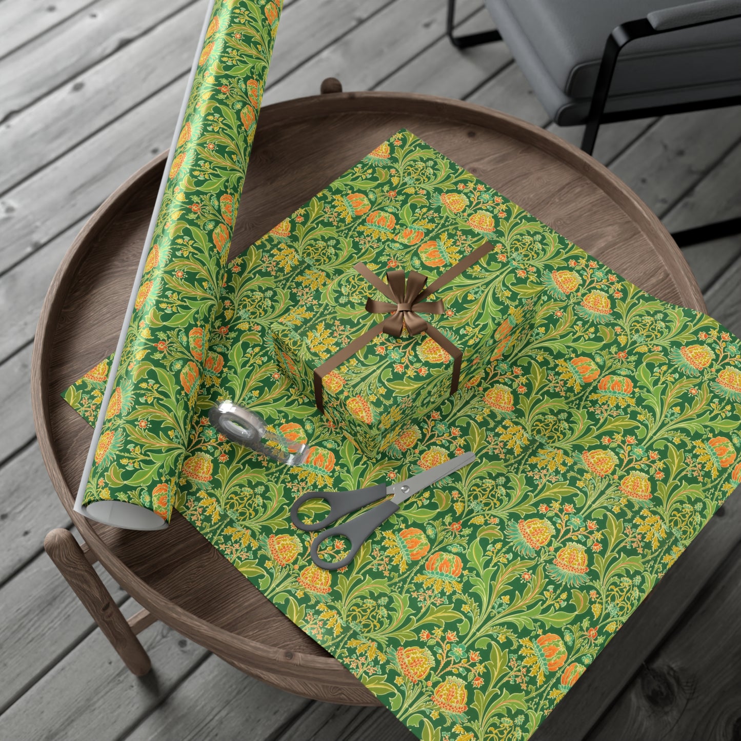 Vintage Green Flower Pattern - Gift Wrap Papers - 10295