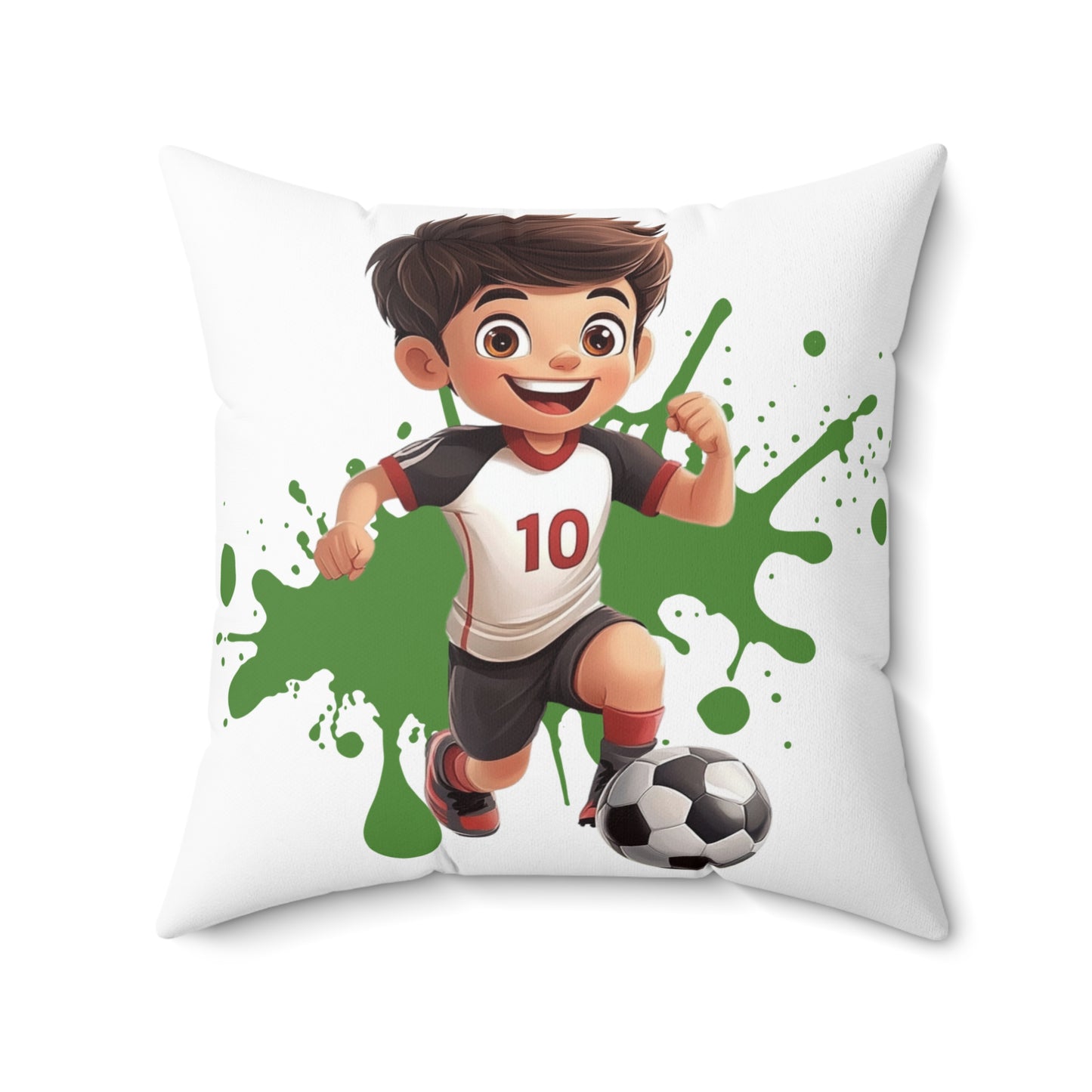 Kids: Soccer - Spun Polyester Square Pillow