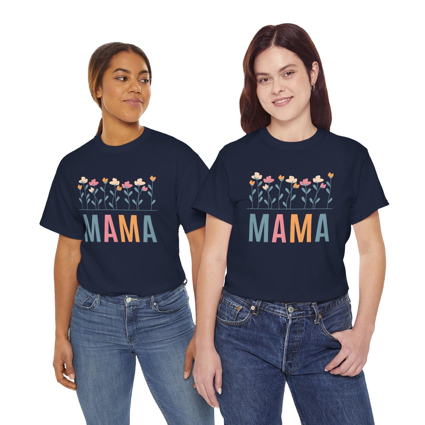 Mama Floral T-Shirt — Colorful Spring Flowers "MAMA" Tee for Mothers' Day - 14876