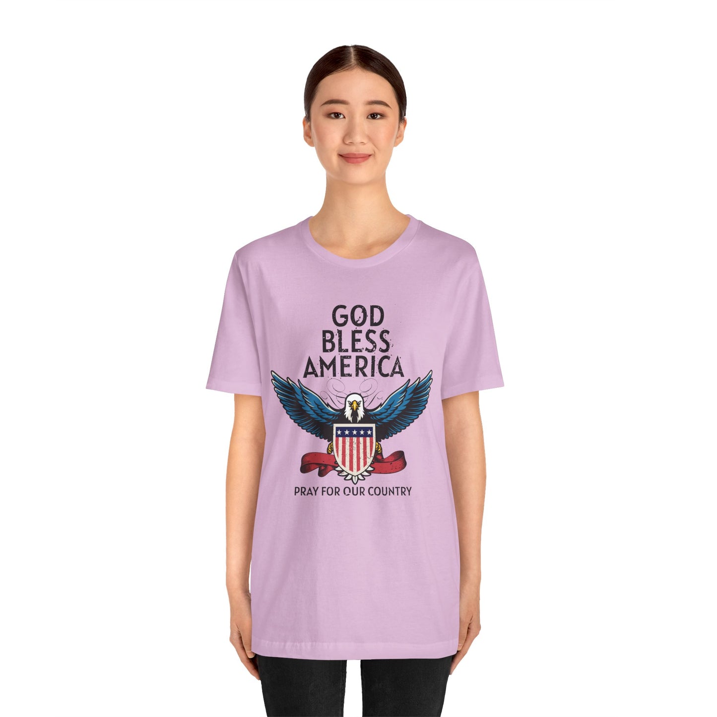God Bless America Unisex Tee | Patriotic Shirt, American Eagle Design, Casual Wear, Independence Day, Gifts for Veterans - 13786