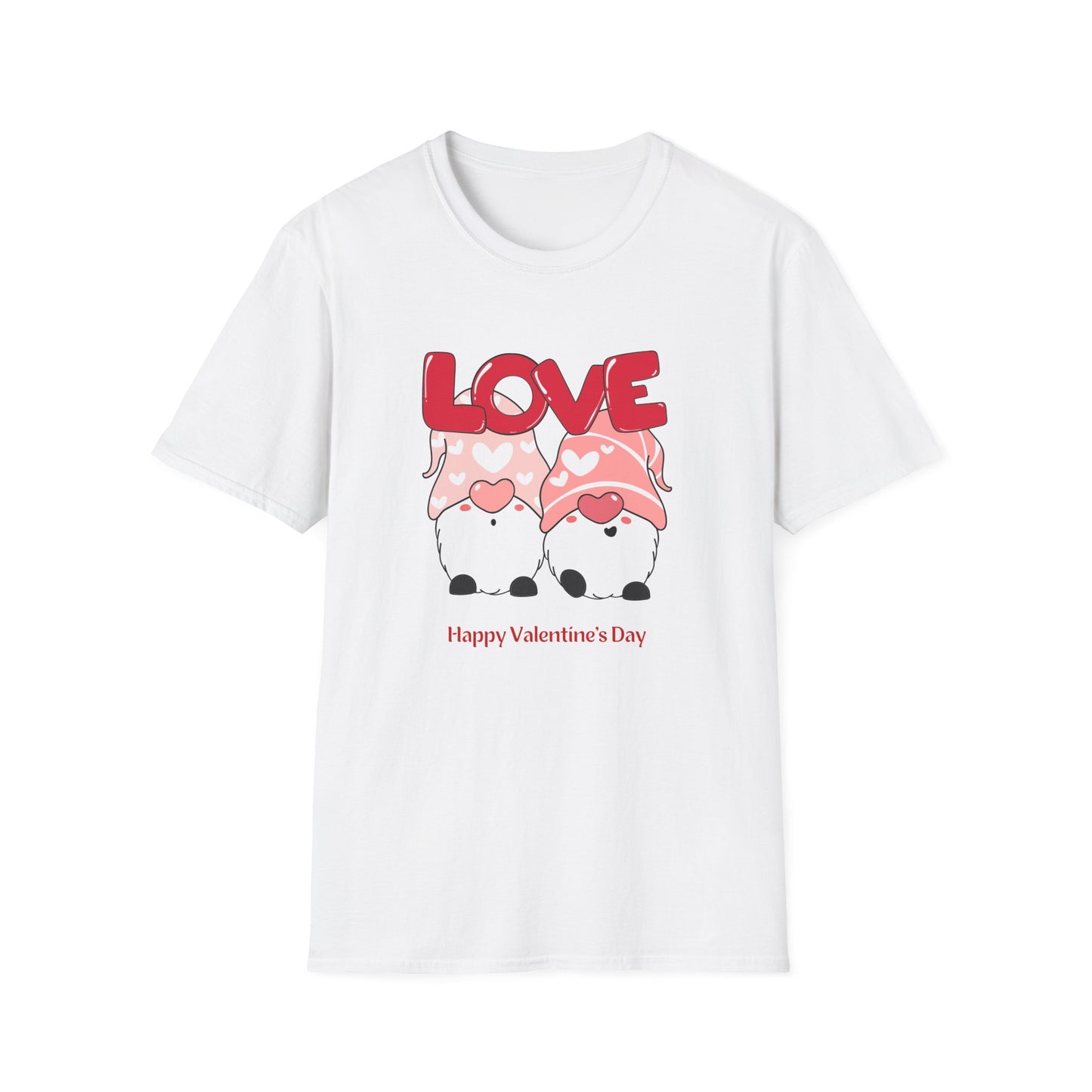 Gnomes, Love, Happy Valentine's Day - Unisex Softstyle T-Shirt - 11444