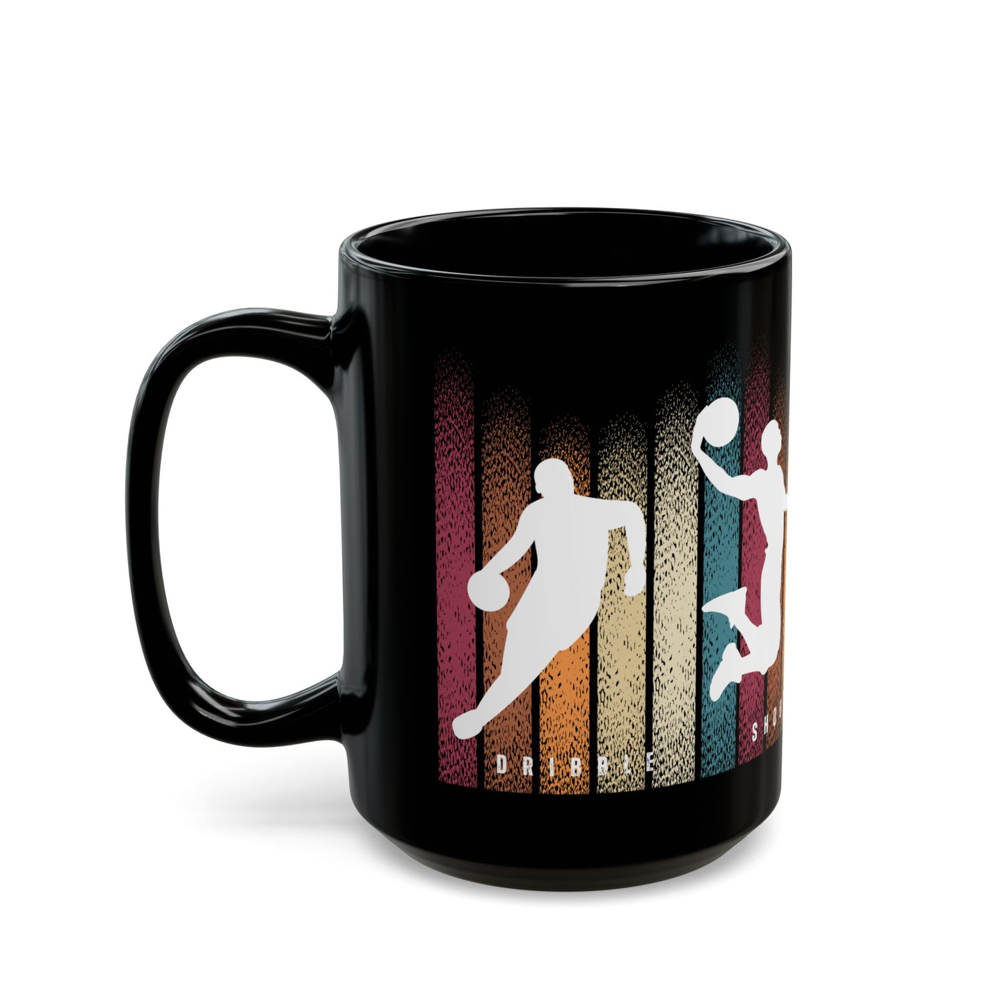 Basketball, Dribble, Shoot, Score, Repeat  - Black Mug (11oz, 15oz) - 10230