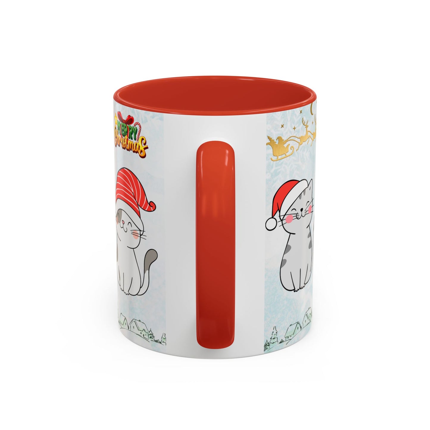 Merry Christmas, Cats - Accent Coffee Mug (11, 15oz)