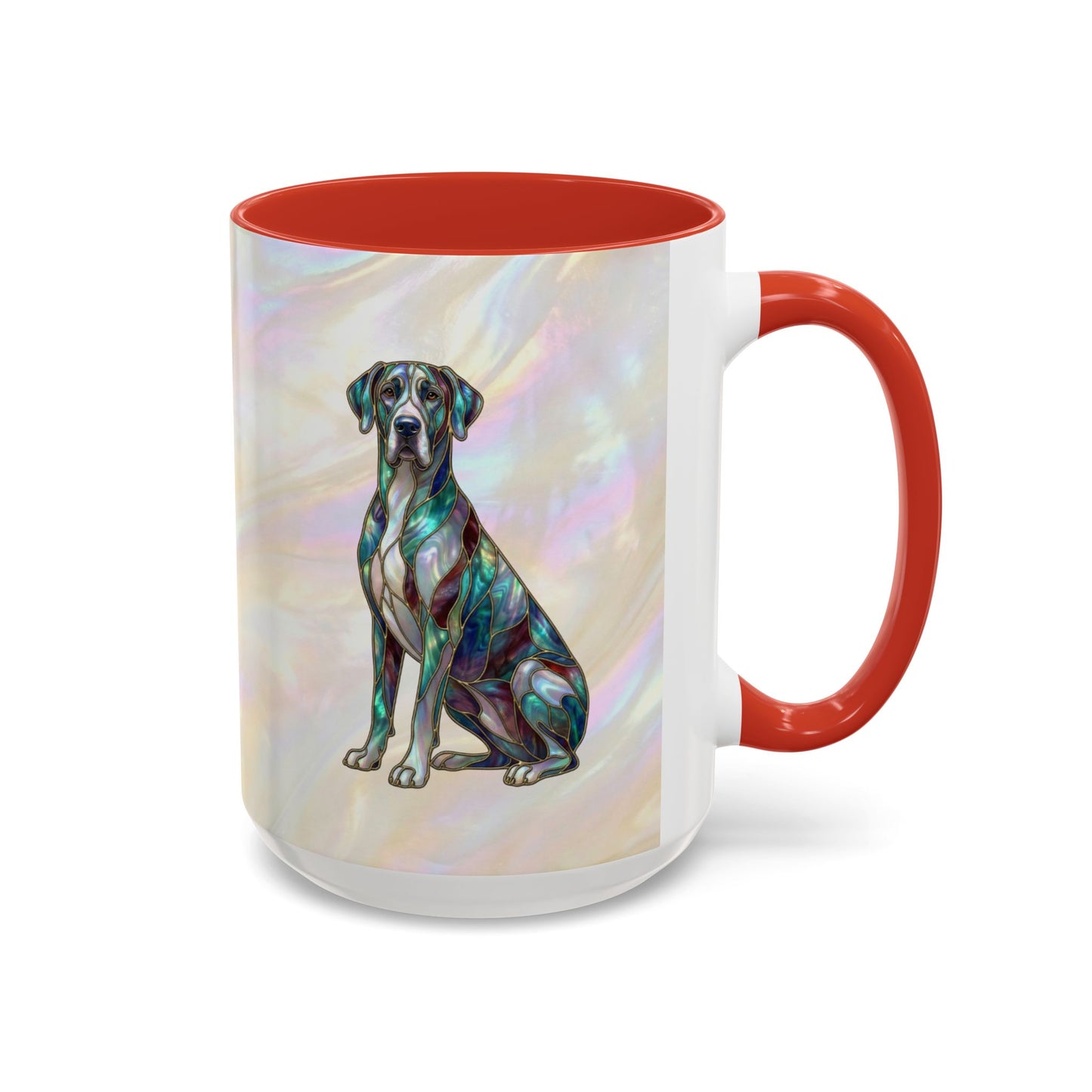 Personalized Great Dane Dog Mug — Stained Glass Design (11/15 oz) - 14550