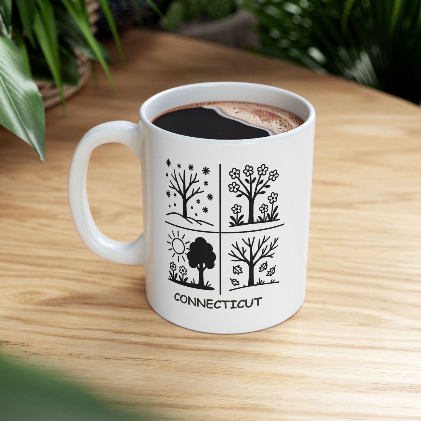 "Connecticut: The only state where you can experience all four seasons in one week." Ceramic Coffee Mug - 13823