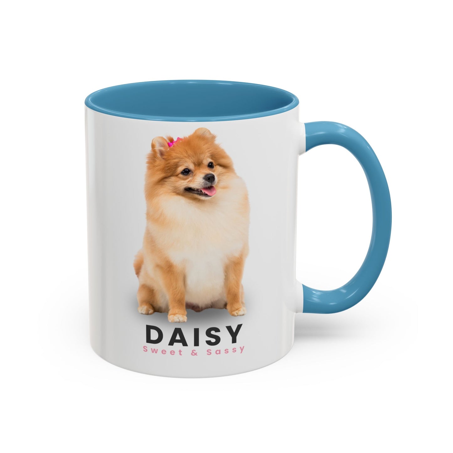Personalized Pomeranian Mug – Custom Dog Name Photo Accent Coffee Cup | Gift for Dog Mom (11oz / 15oz) - 14828