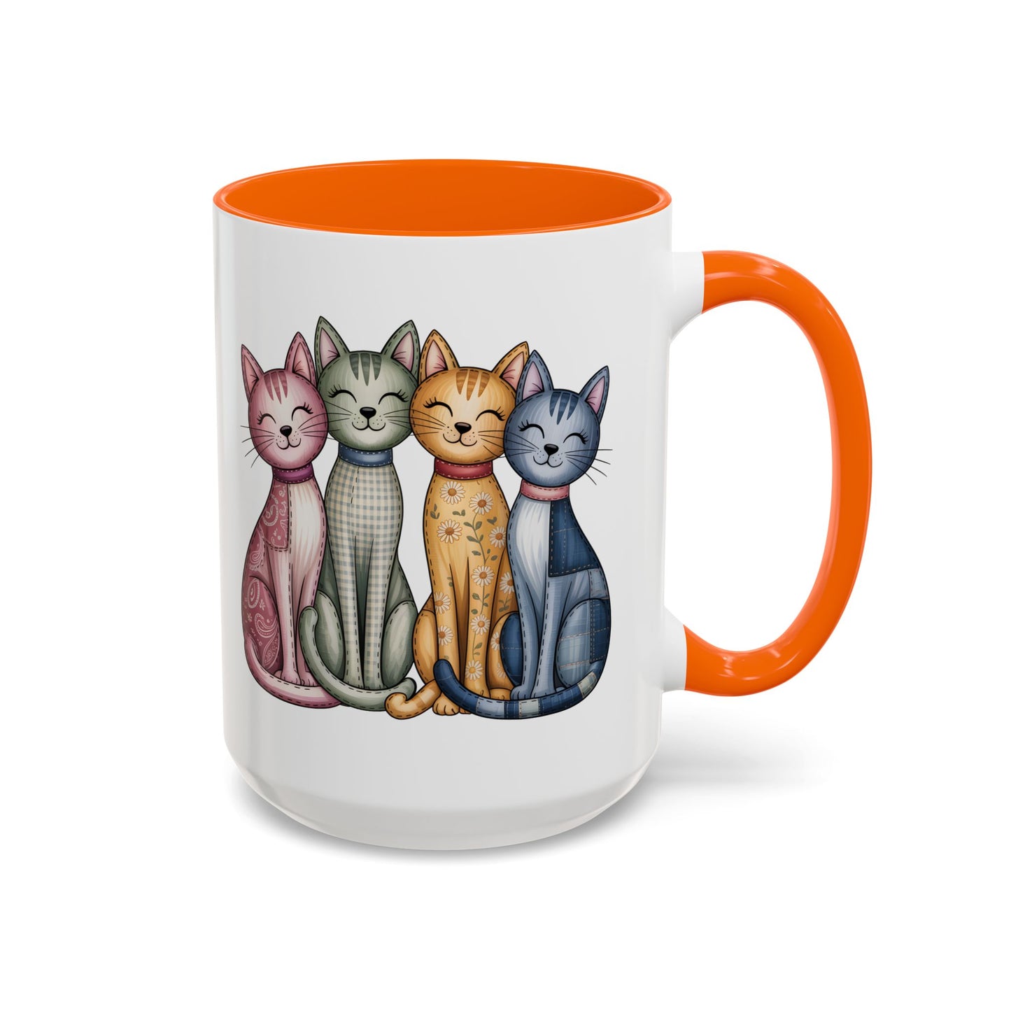Happy Cats Illustration Mug – Colorful Cat Art Coffee Cup (11oz / 15oz) - 14769