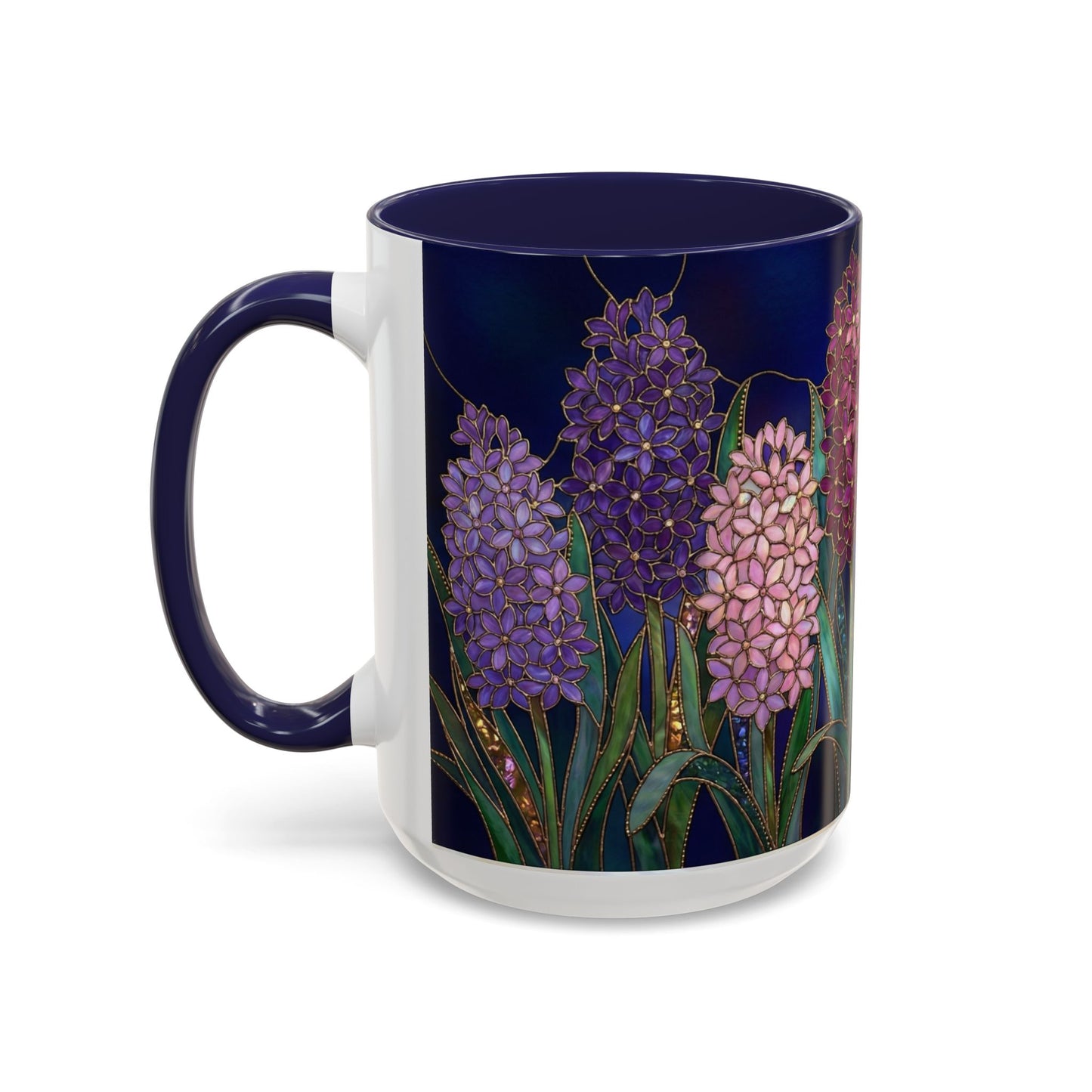 Hyacinth Floral Coffee Mug — Stained Glass Design (11/15 oz) - 14570