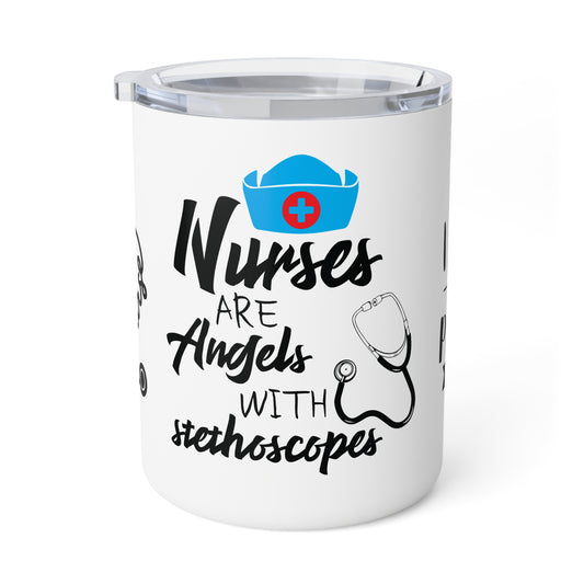 Nurses Are Angels With Stethoscopes - Insulated Coffee Mug, 10oz