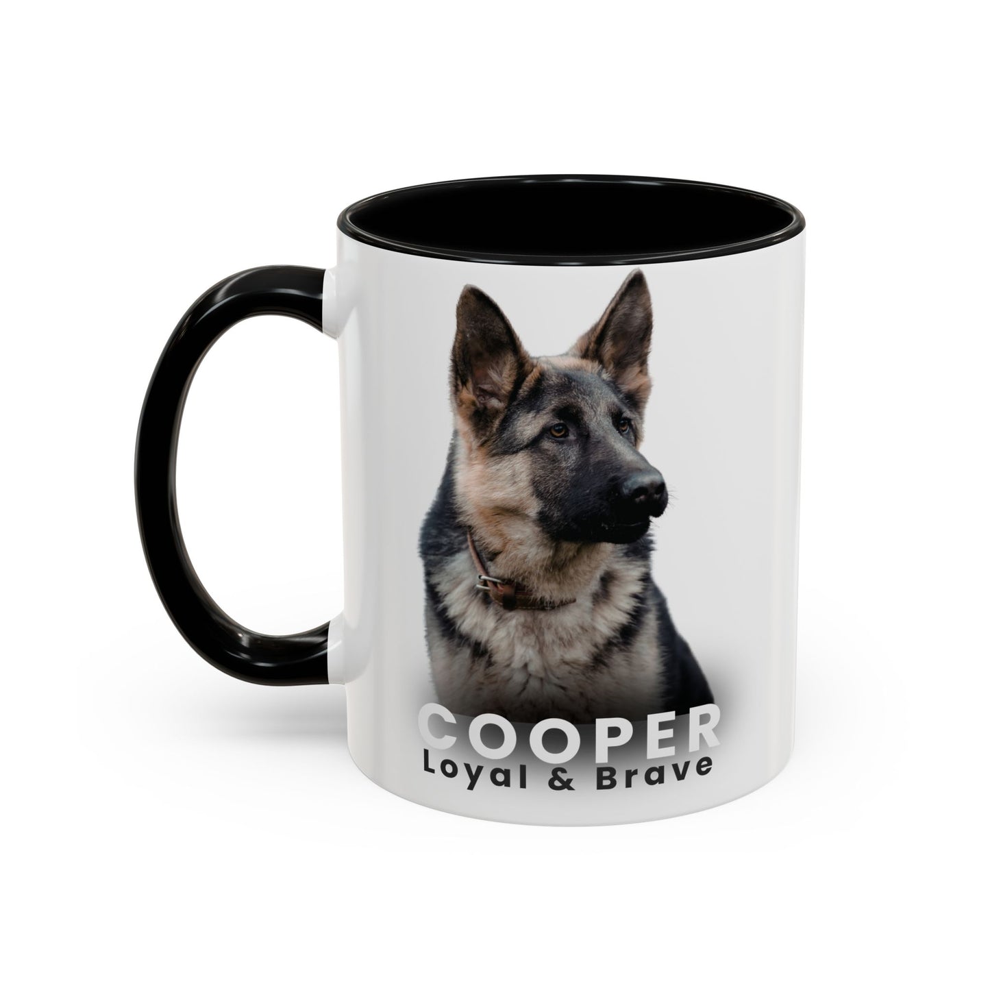 Personalized German Shepherd Mug – Custom Dog Name “Loyal & Brave” Accent Coffee Cup | Gift for Dog Lovers - 14826