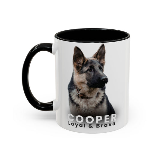 Personalized German Shepherd Mug – Custom Dog Name “Loyal & Brave” Accent Coffee Cup | Gift for Dog Lovers - 14826