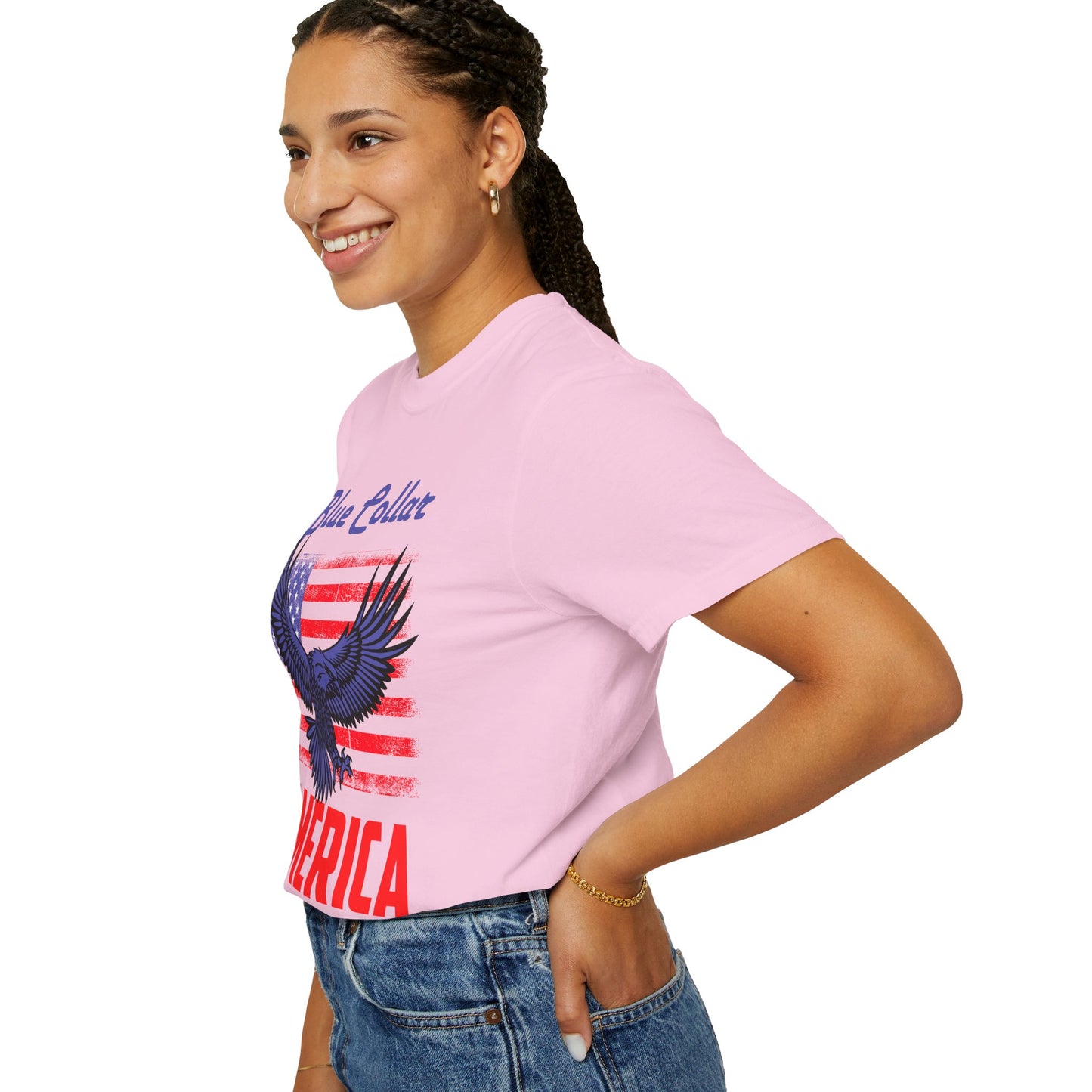 Unisex American Eagle Graphic Tee - Perfect for Patriotic Events, Casual Wear, 4th of July Gatherings, Gifts for Blue Collar Workers - 13695