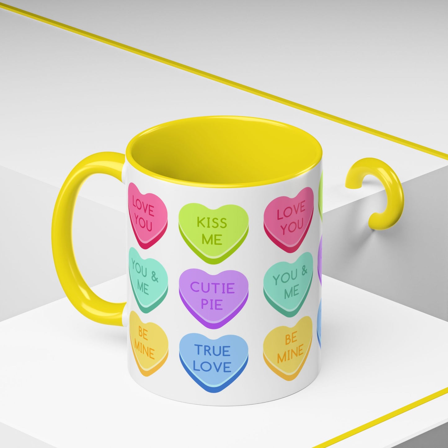 Love You, Kiss Me - Accent Coffee Mug (11, 15oz) - 11541