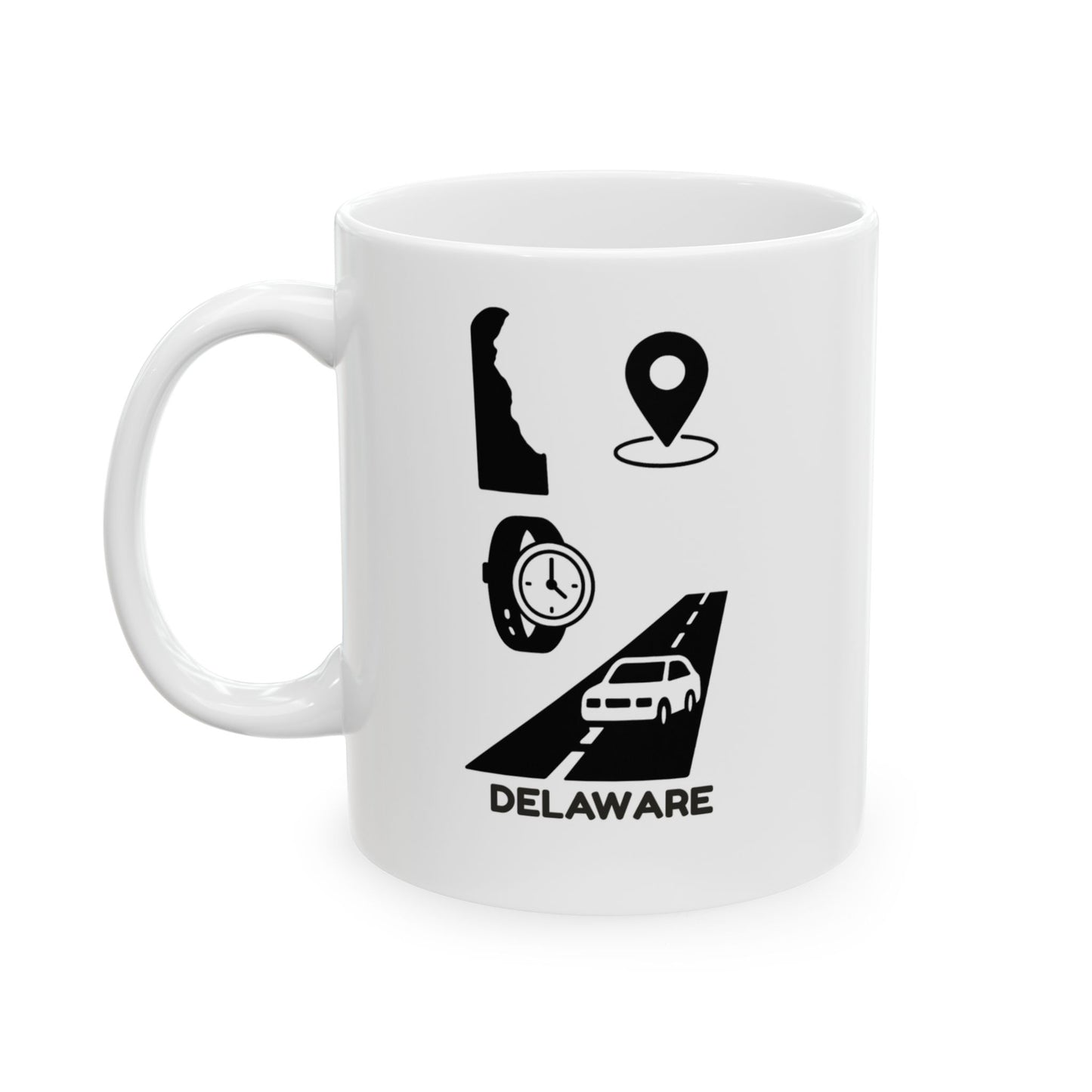 In Delaware, we measure distance in minutes, not miles." Commuter Ceramic Mug - 14181