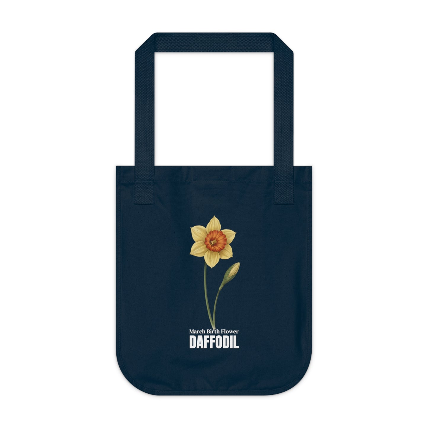 March Birth Flower Tote Bag – Daffodil Botanical Canvas Bag, March Birthday Gift for Her - 14796