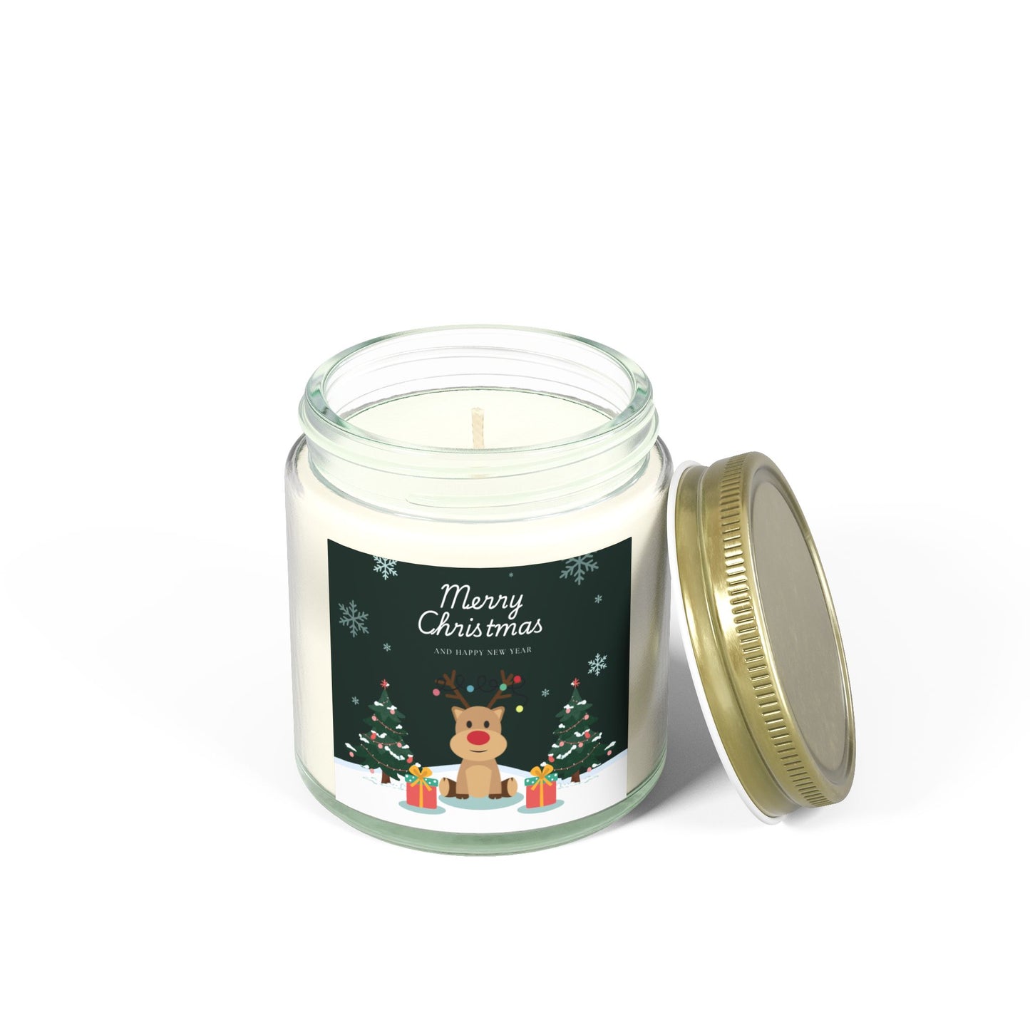 Merry Christmas, Happy New Year - Scented Candles, Coconut Apricot Wax (4oz, 9oz)