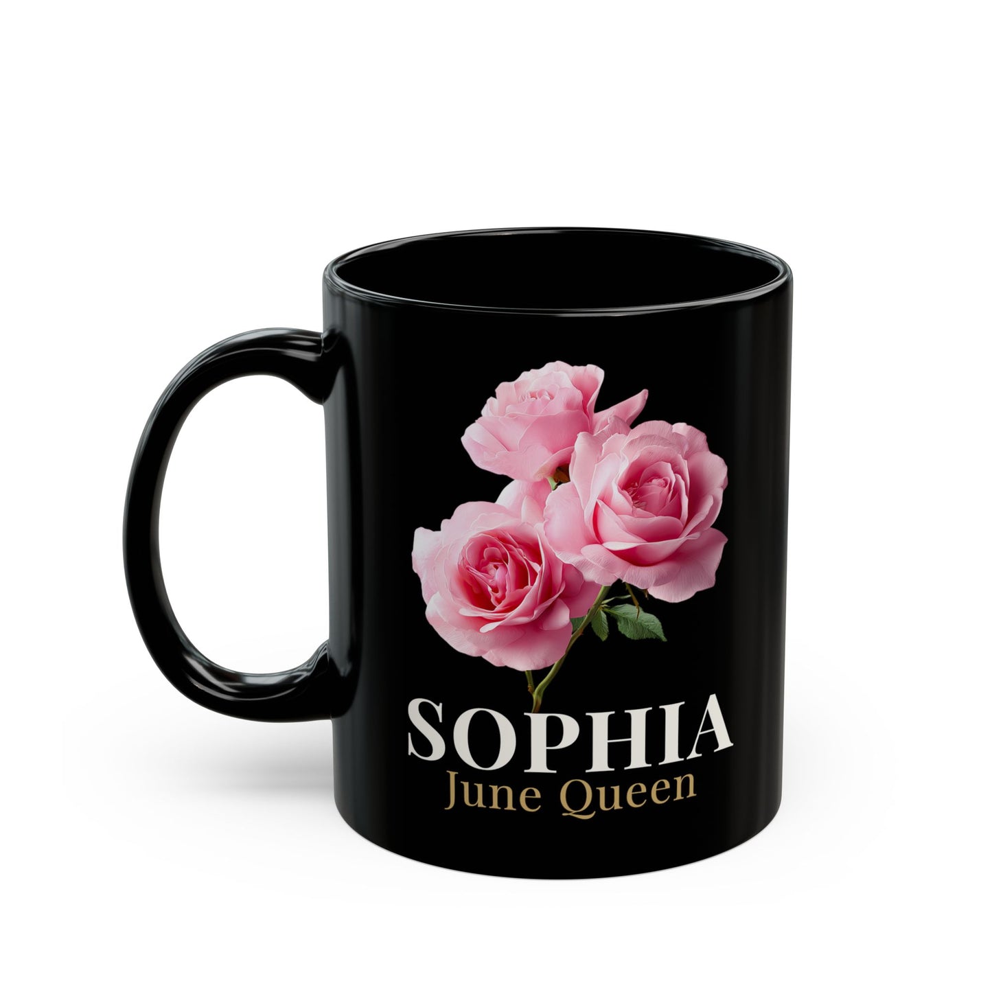 Personalized June Queen Mug – Custom Name Floral Coffee Mug, June Birthday Gift for Her - 14901