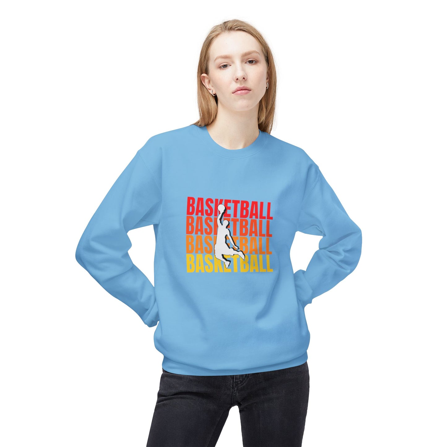 Basketball - Unisex Midweight Softstyle Fleece Crewneck Sweatshirt - 10678