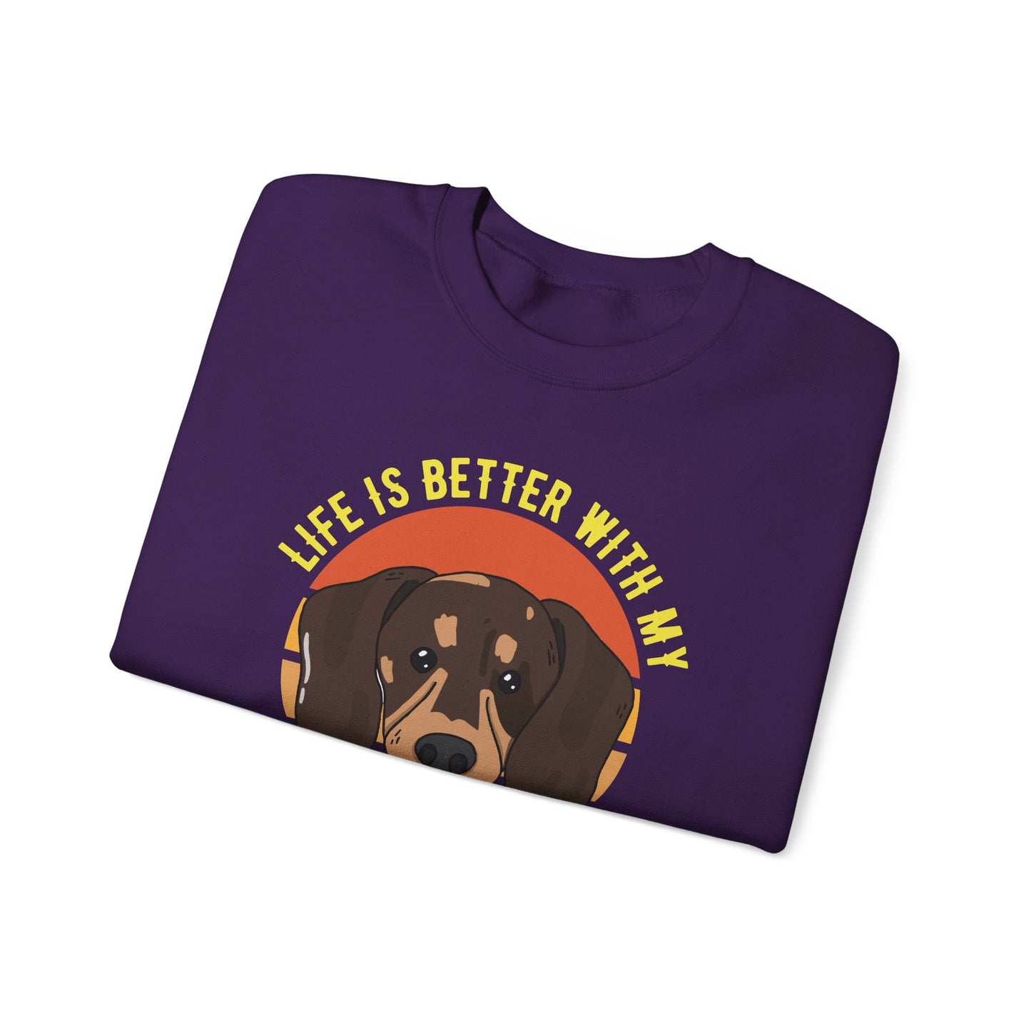 Life is Better With My Dachshund - Unisex Heavy Blend™ Crewneck Sweatshirt