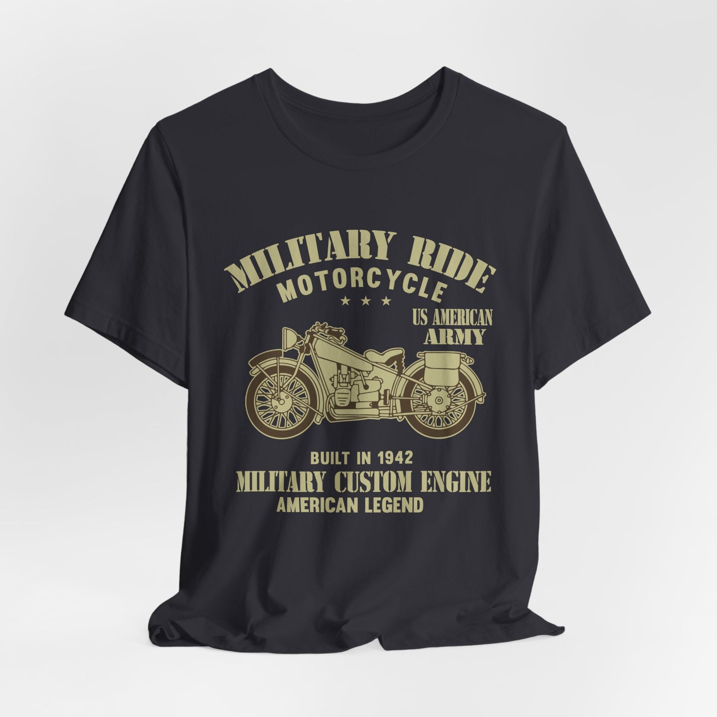 Military Ride Motorcycle - Unisex Jersey Short Sleeve Tee - 13149