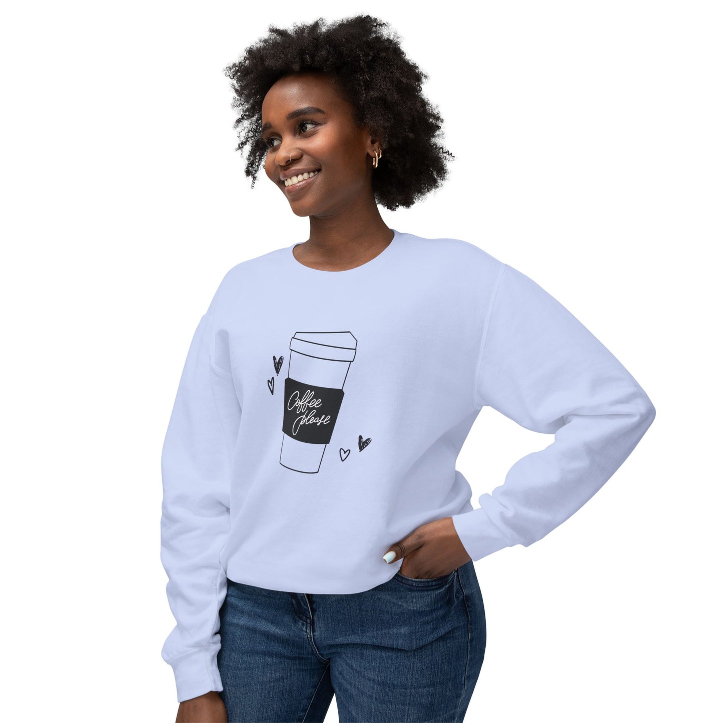 Coffee Please - Unisex Lightweight Crewneck Sweatshirt - 11285