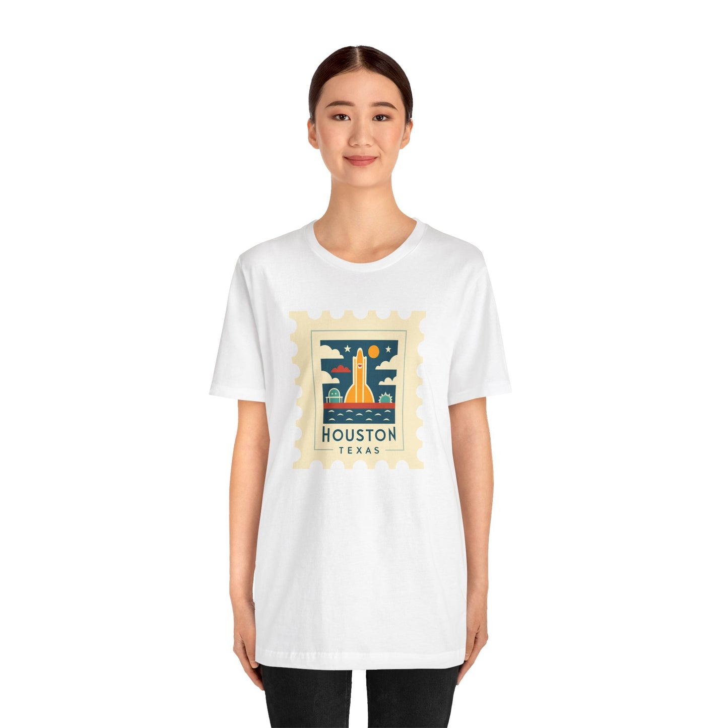Houston Texas Retro Stamp Unisex Tee - Graphic T-Shirt for Casual Wear - 12143