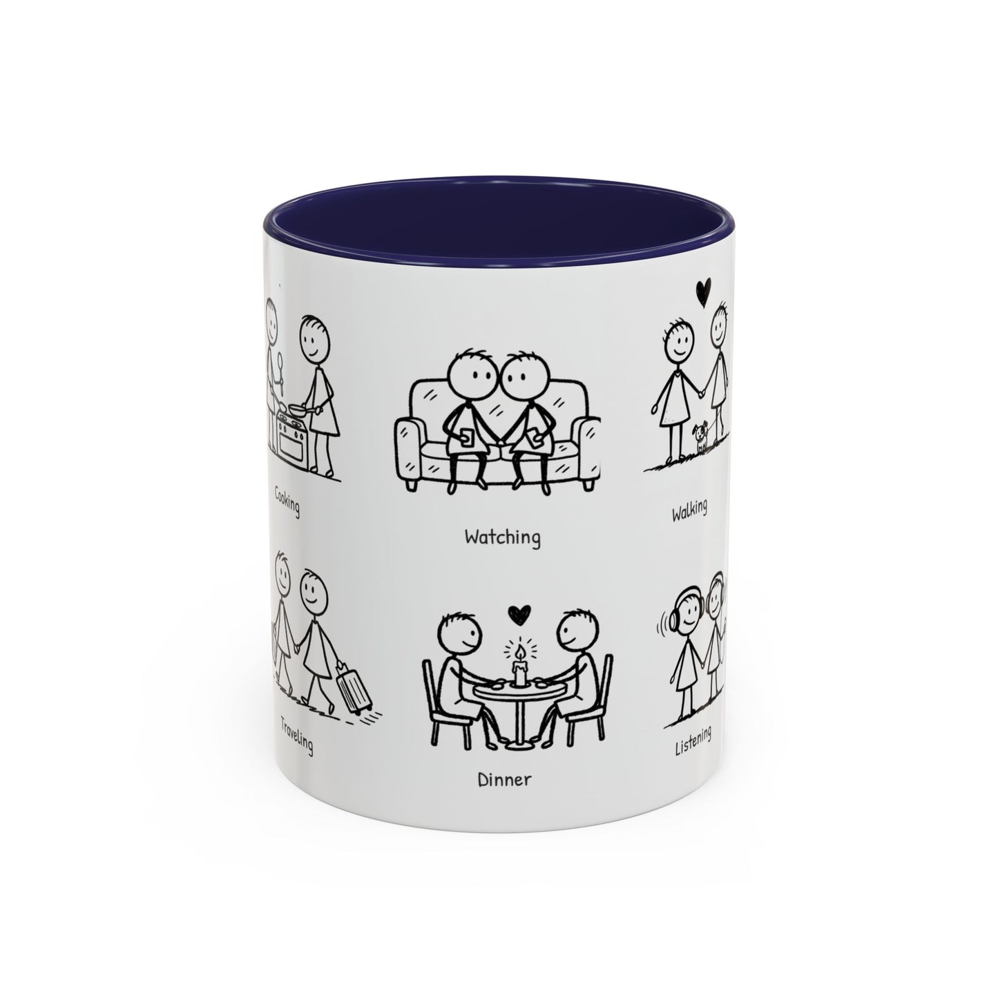 Our Favorite Things to Do Valentine’s Mug – Cozy Couples Illustrated Accent Coffee Mug - 14705