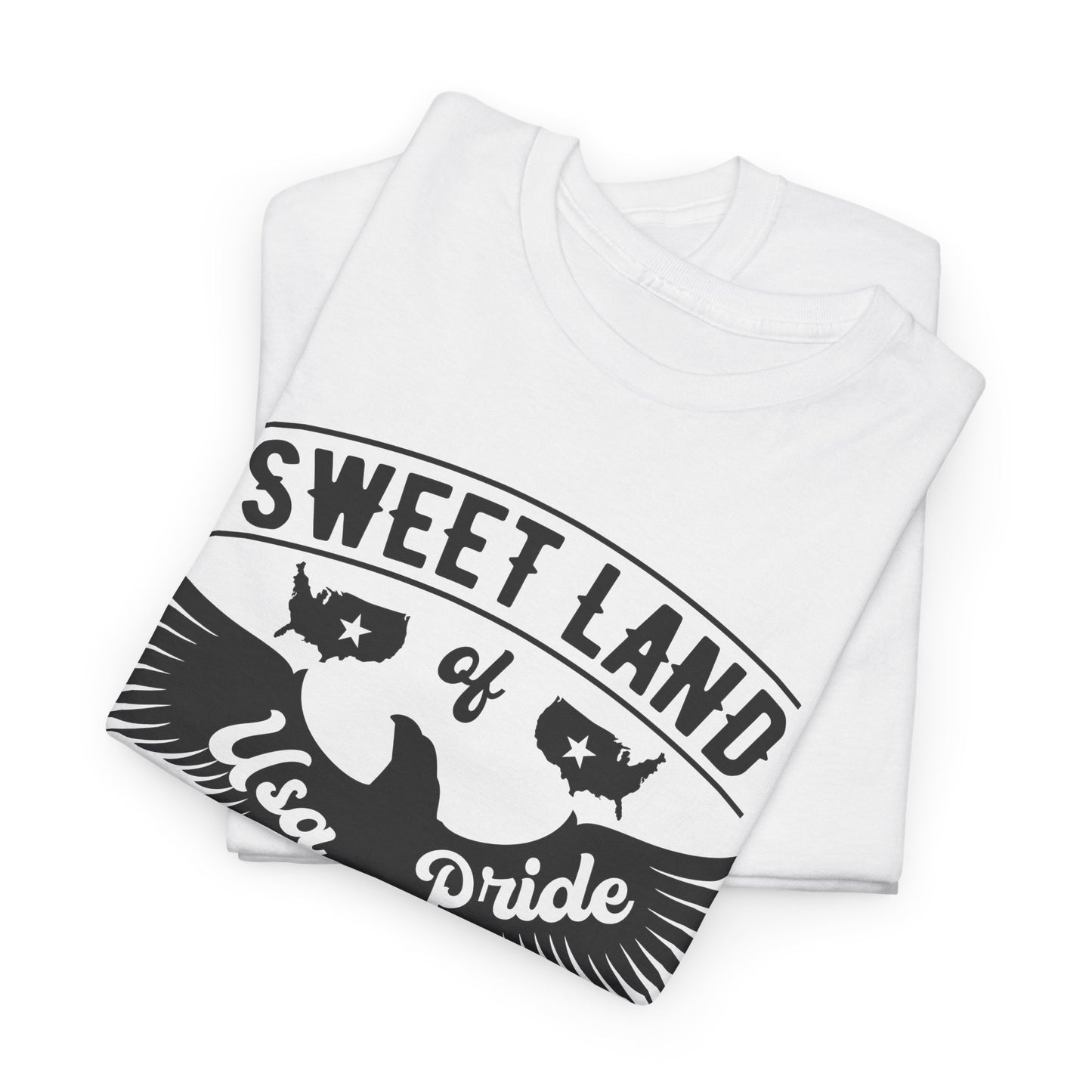 Sweet Land of Liberty Design, Unisex Heavy Cotton Tee: Patriotic T-shirt, Gift for Freedom Lovers, Casual Wear, Independence Day Shirt - 13492
