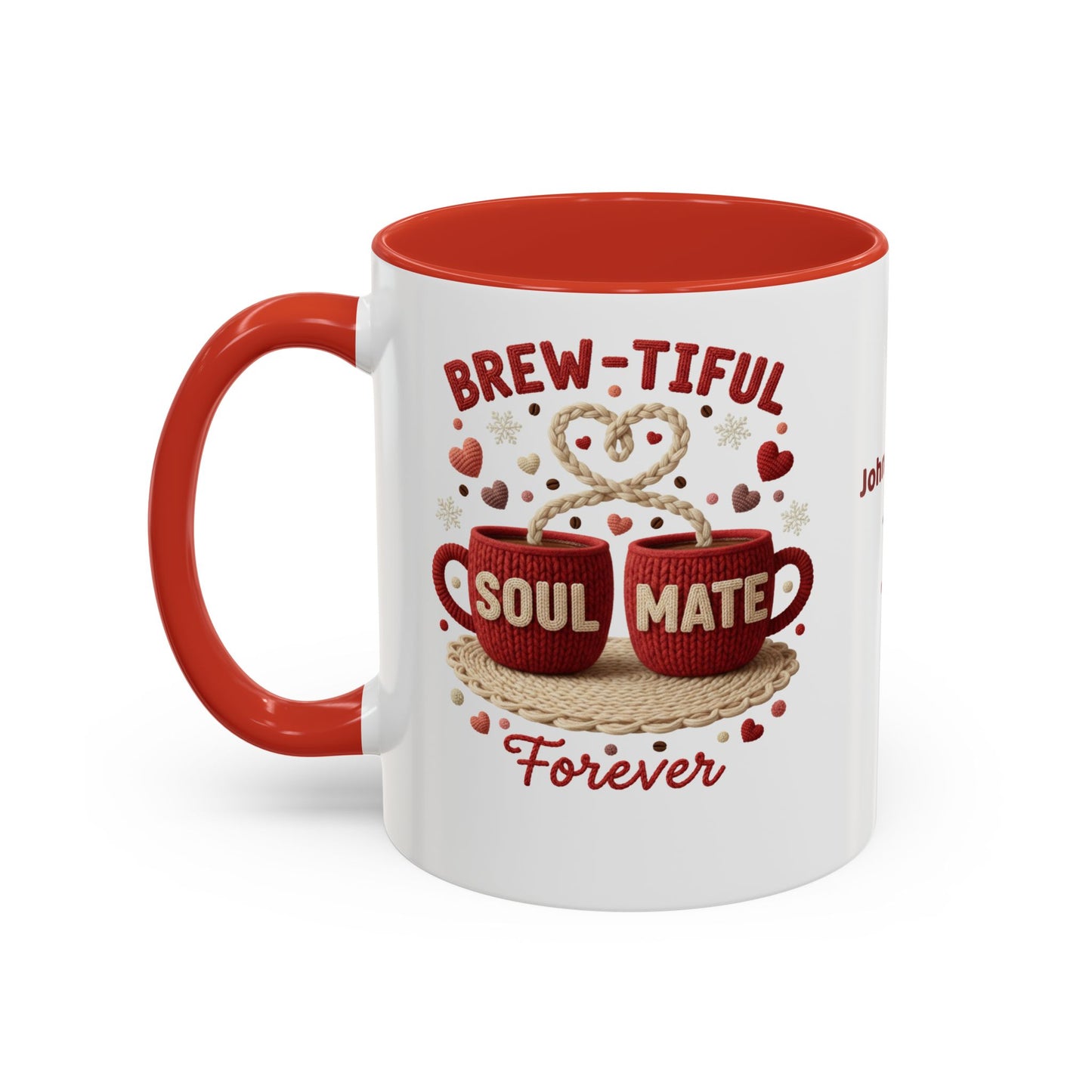 Brew-tiful Soulmates Forever Personalized Mug — Custom Names & Established Date (11oz / 15oz) - 14746