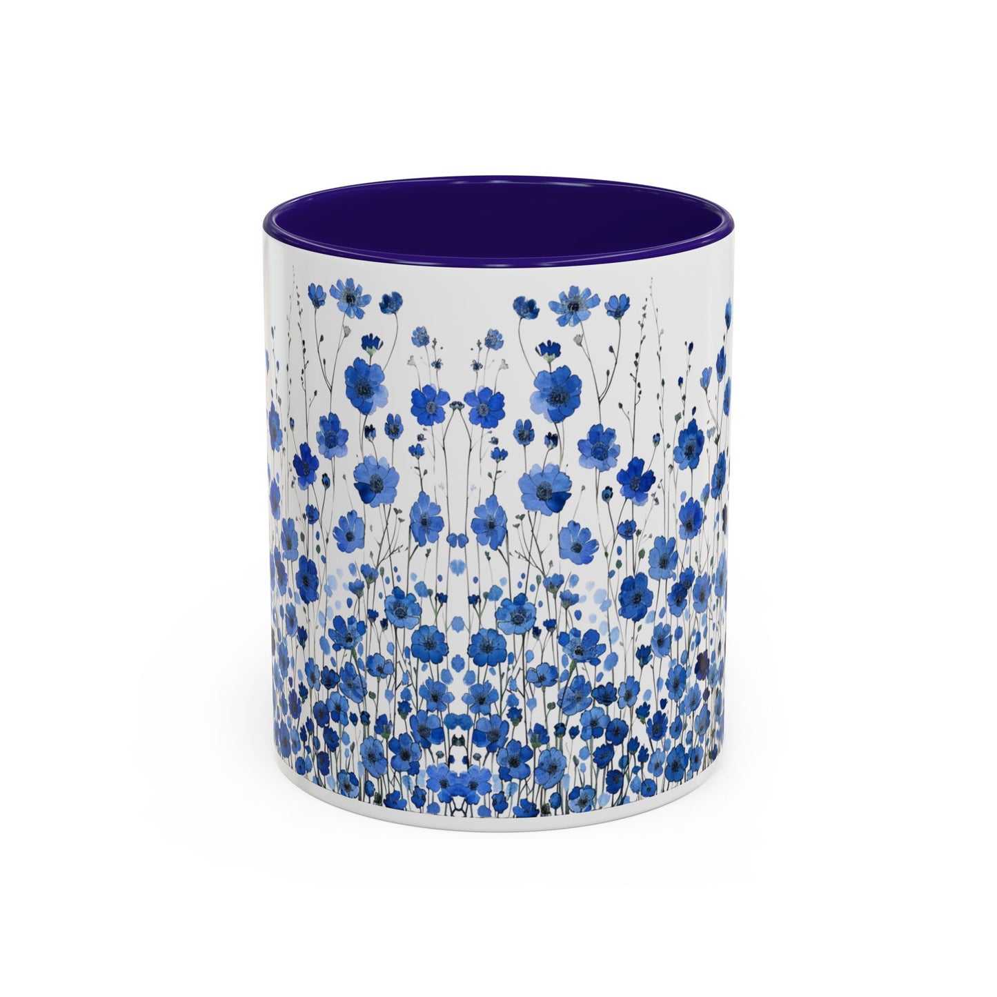 Field of Blue Flowers - Accent Coffee Mug (11, 15oz) - 10645